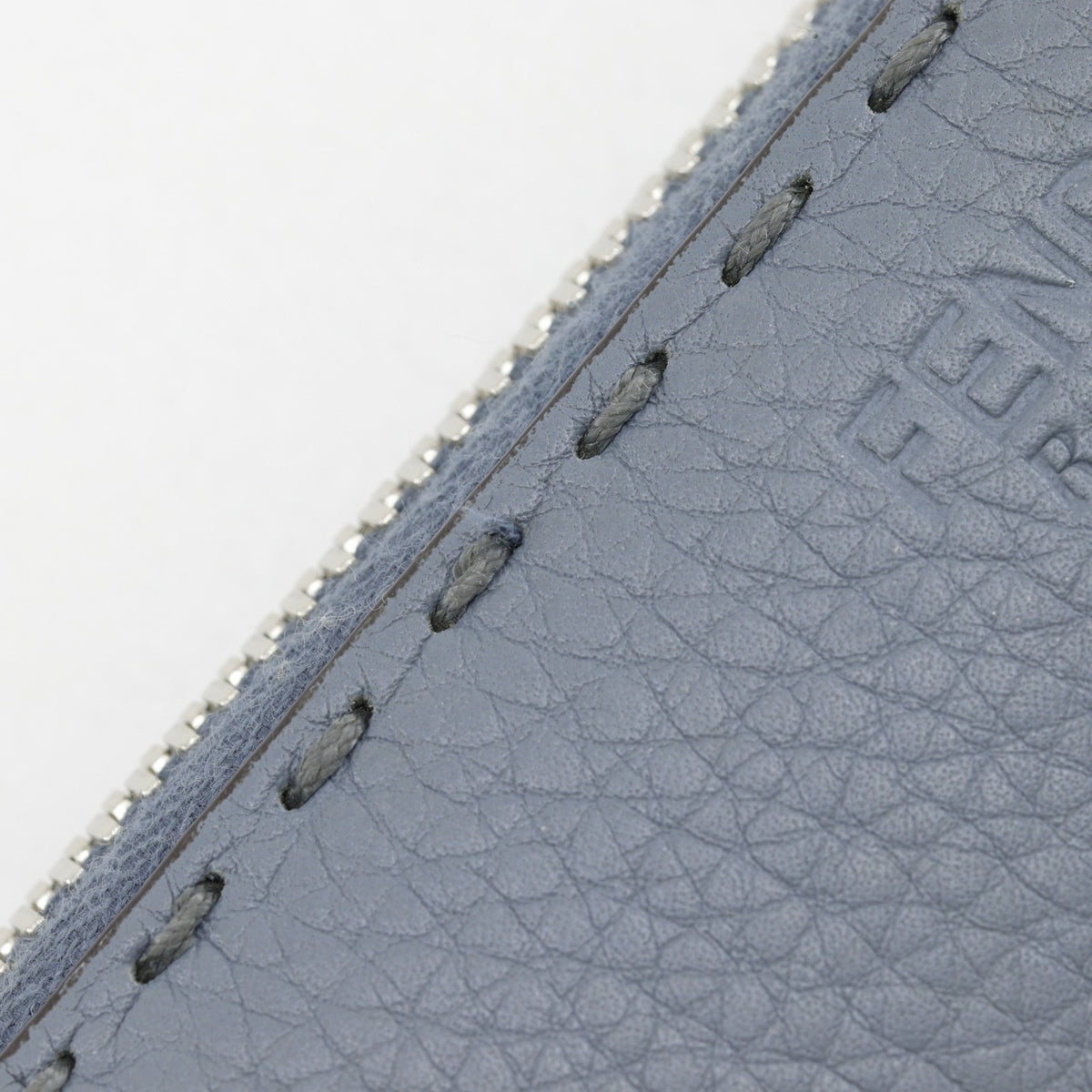 Fendi Selleria Light Blue Leather Long Wallet (Bi-Fold) (Pre-Owned)