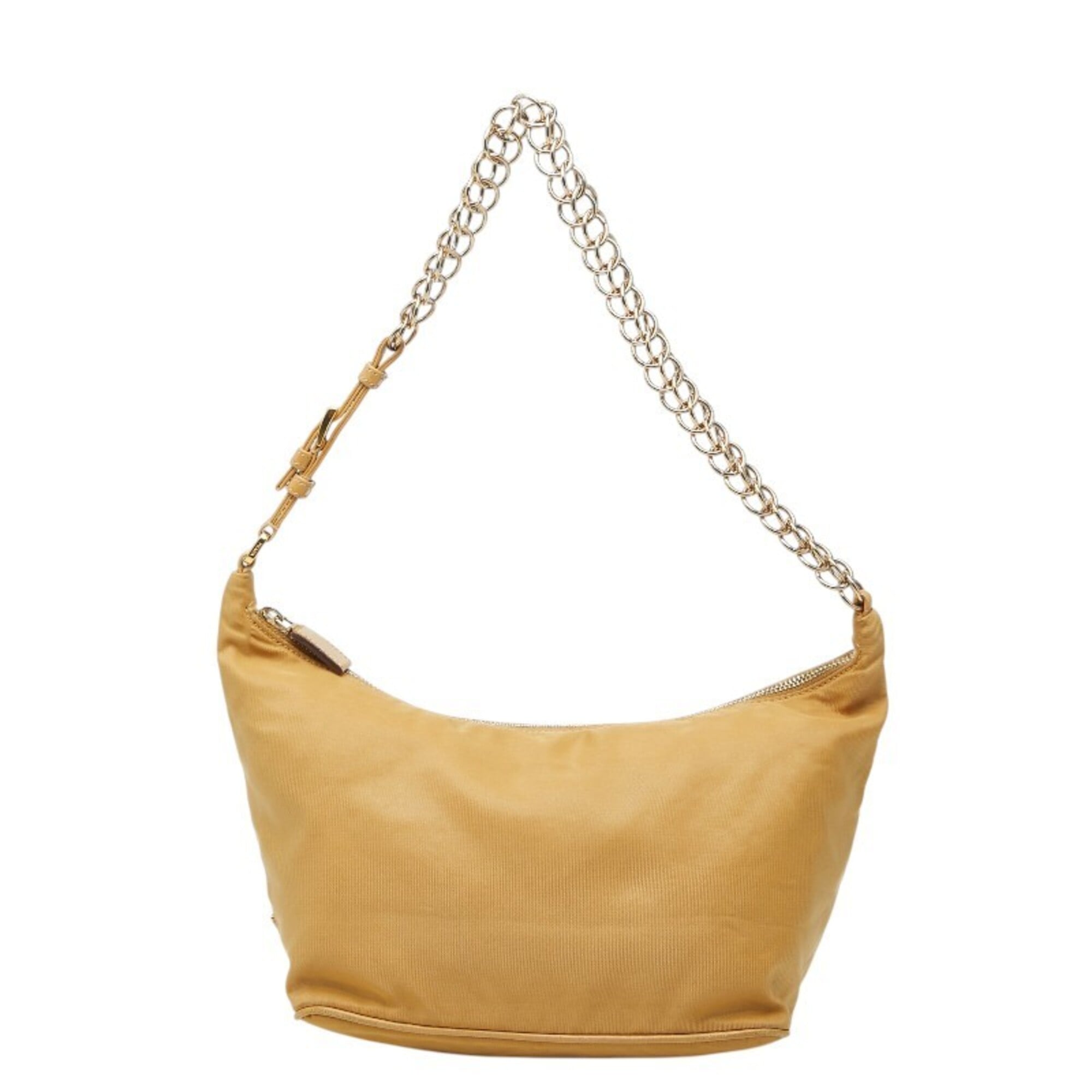 Prada Beige Nylon Leather Shoulder Bag (Pre-Owned)