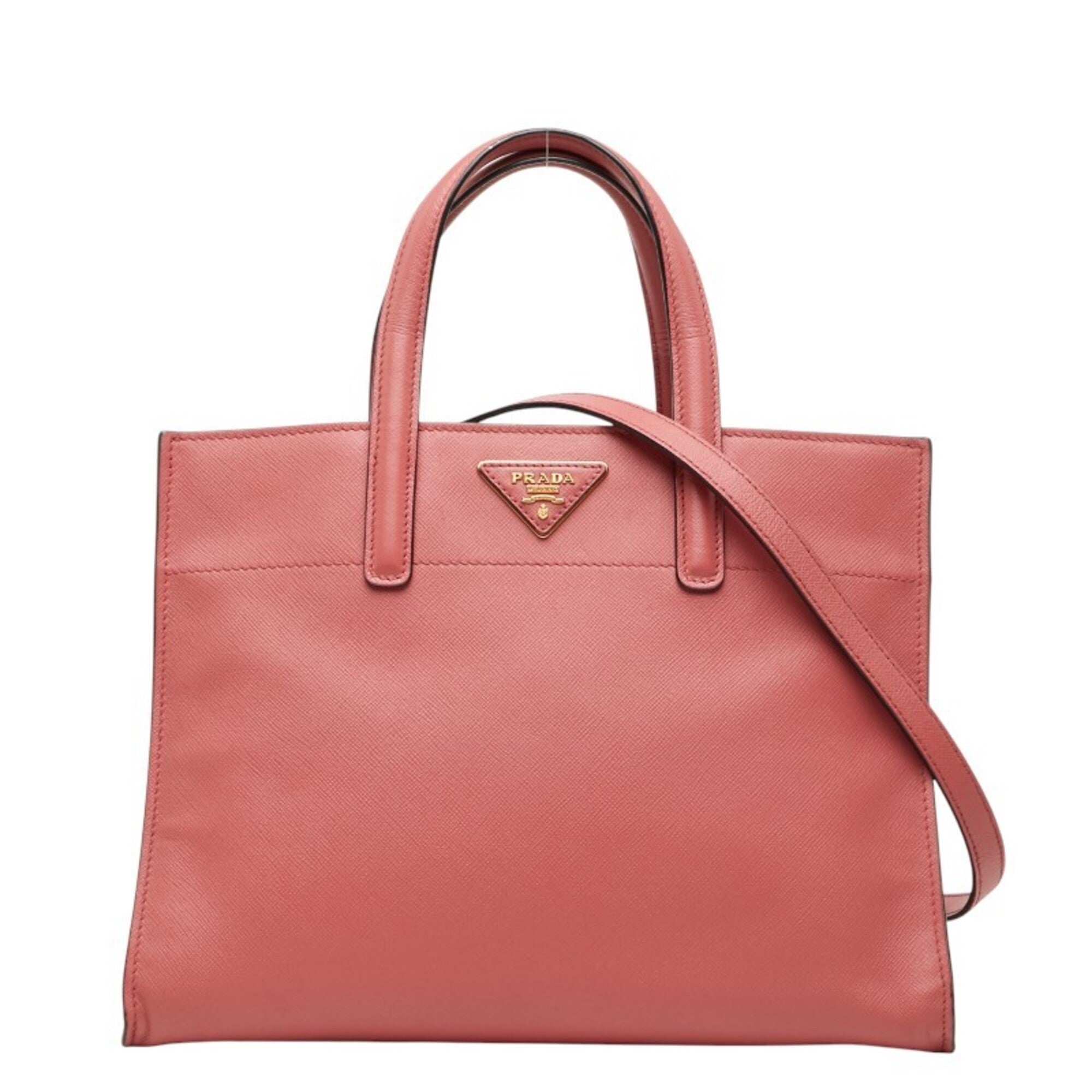 Prada Pink Leather Handbag Shoulder Bag (Pre-Owned)