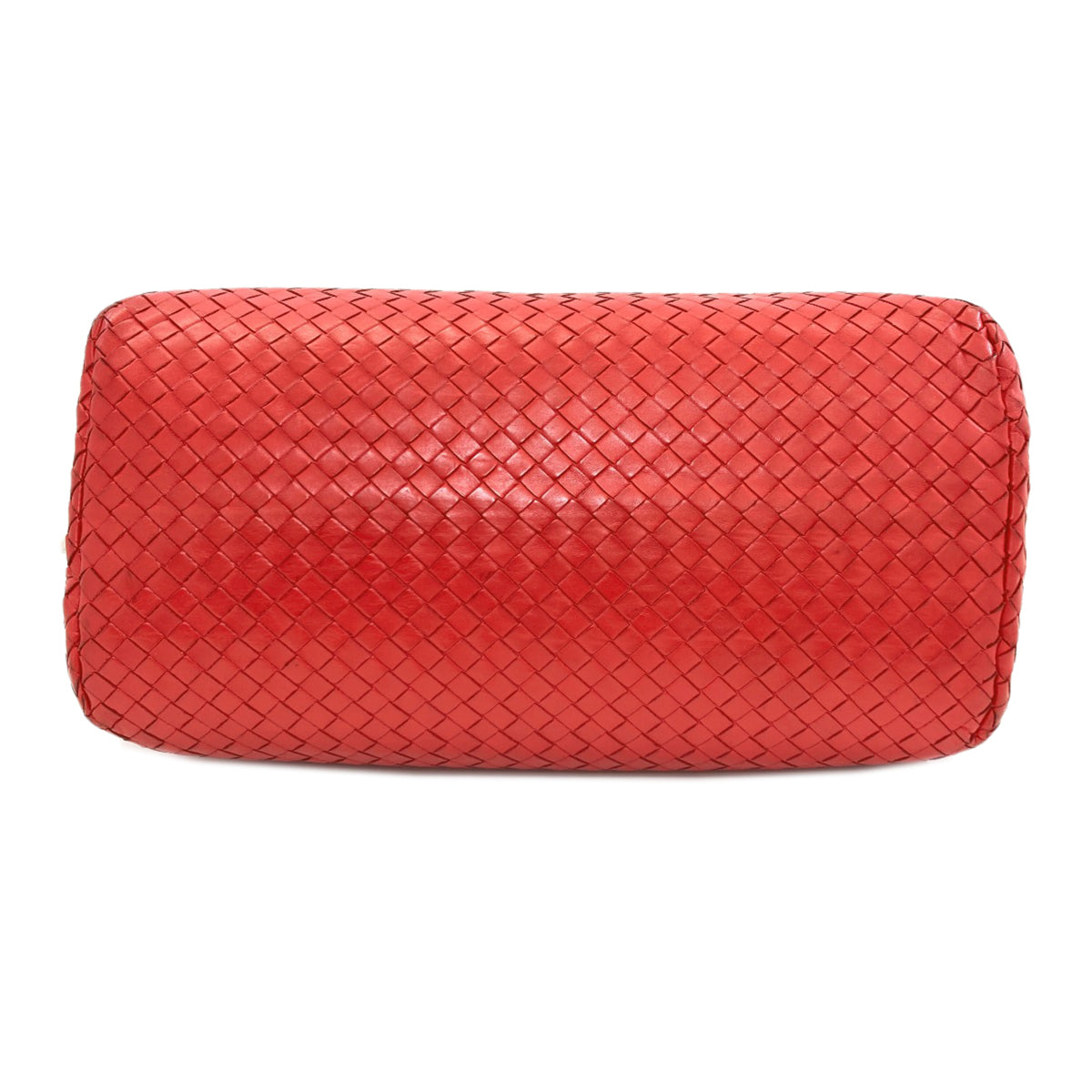 Bottega Veneta Intrecciato Red Color Leather Tote Bag (Pre-Owned)