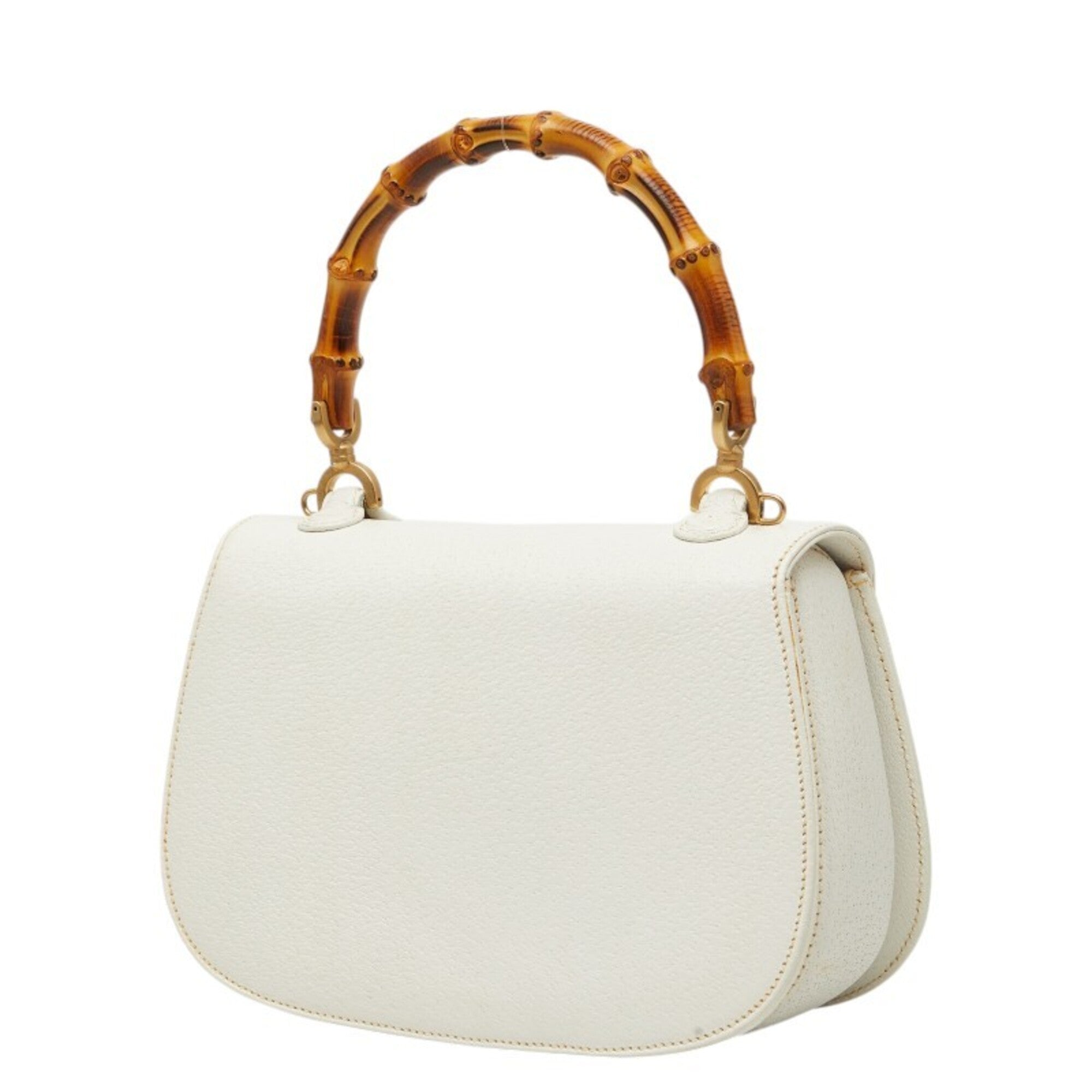 Gucci White Leather Handbag Shoulder Bag (Pre-Owned)