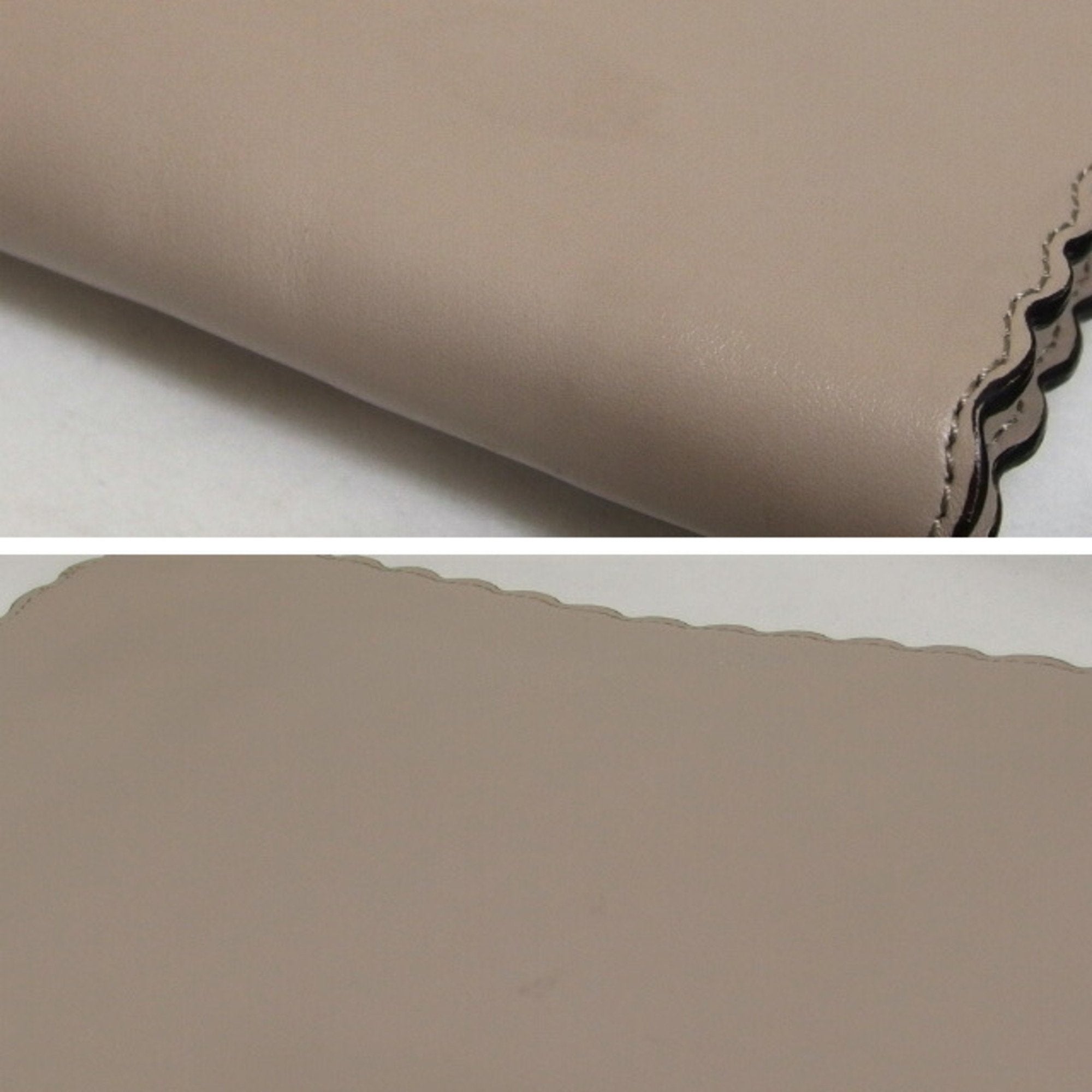 Fendi Beige Light Blue Orange Leather Clutch Bag Pouch (Pre-Owned)