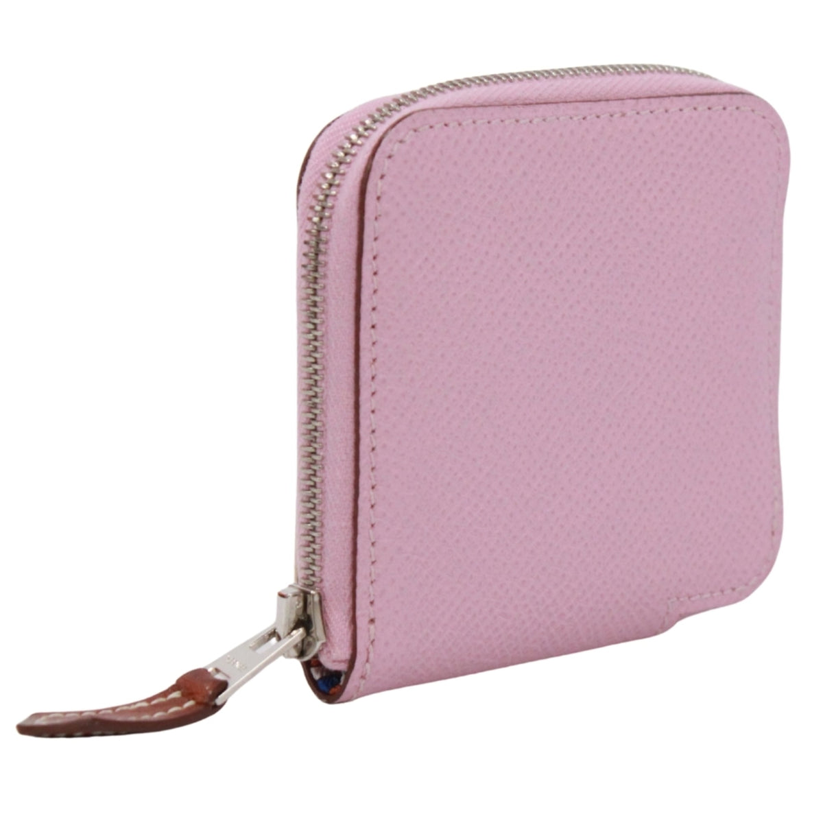 Hermes Pink Epsom Leather Silk Coin Purse/Coin Case (Pre-Owned)