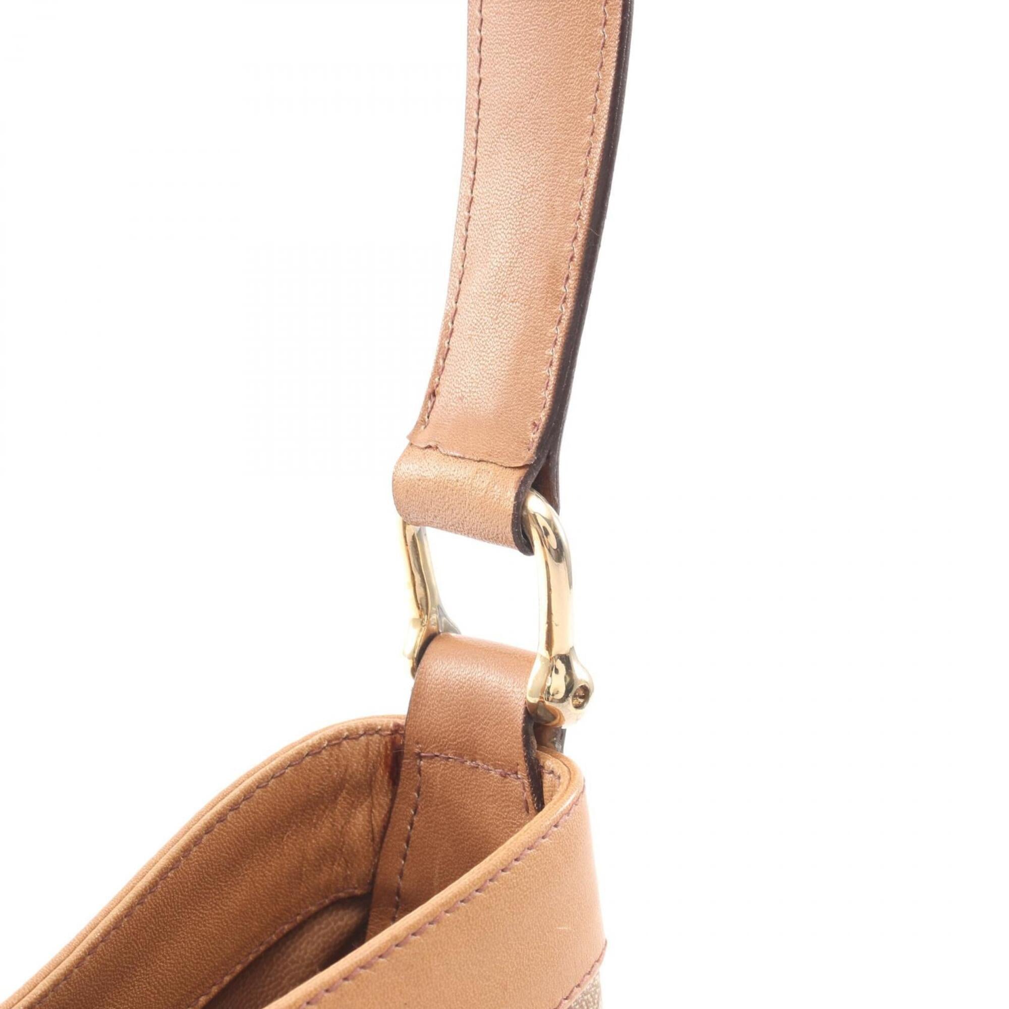 Celine Beige Brown Coated Canvas Leather Handbag Shoulder Bag (Pre-Owned)