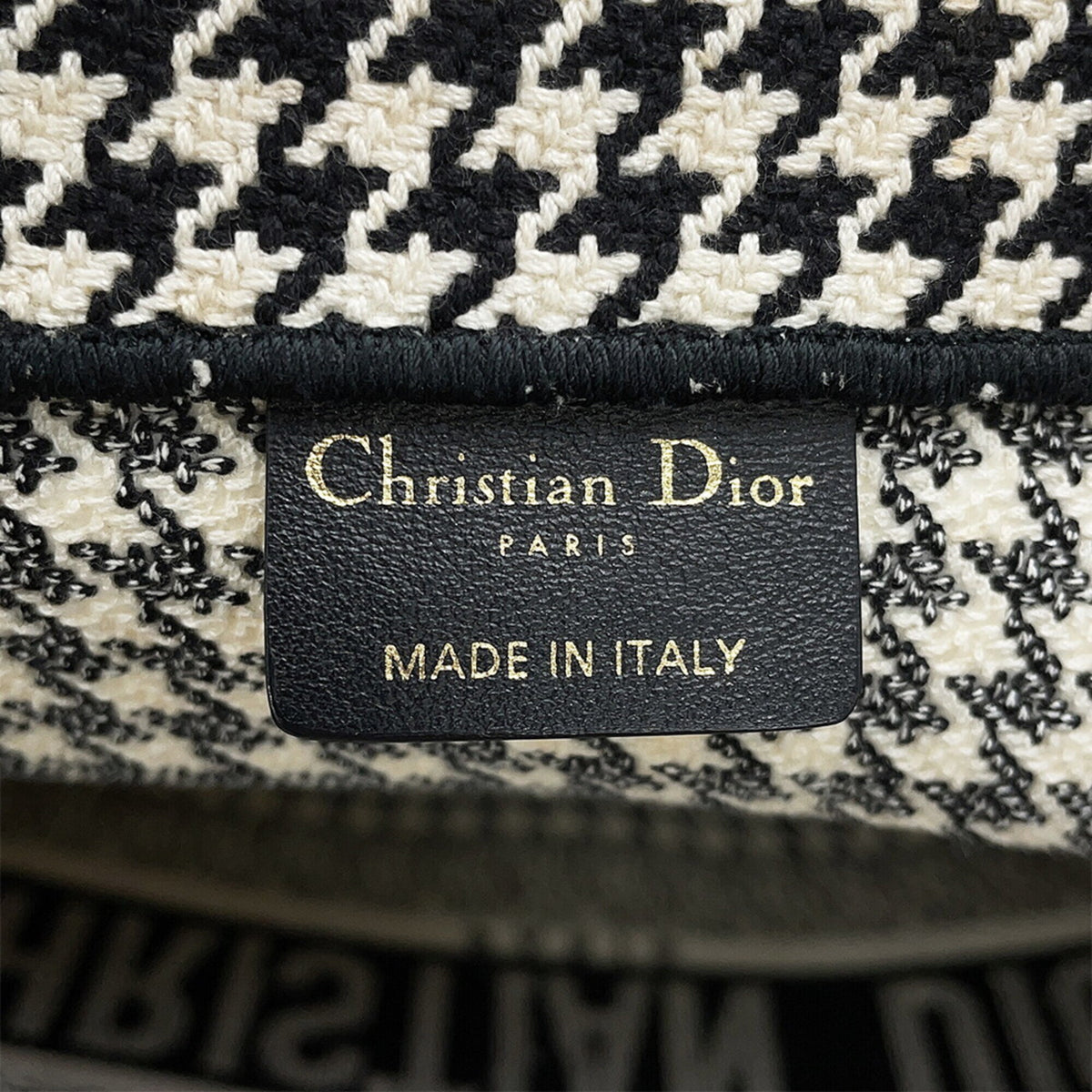 Christian Dior Black White Canvas Handbag Tote Bag (Pre-Owned)