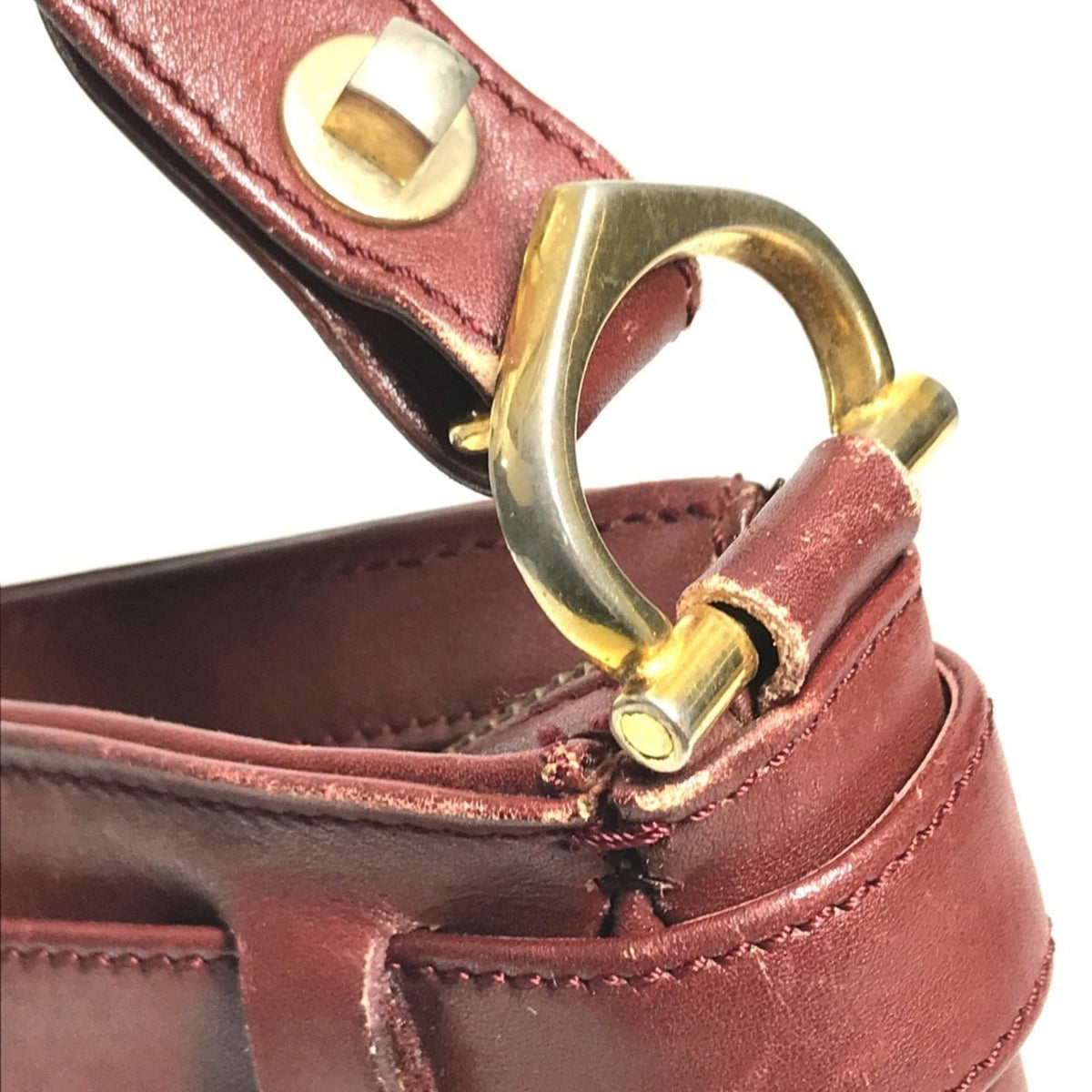 Cartier Wine Red Leather Shoulder Bag (Pre-Owned)