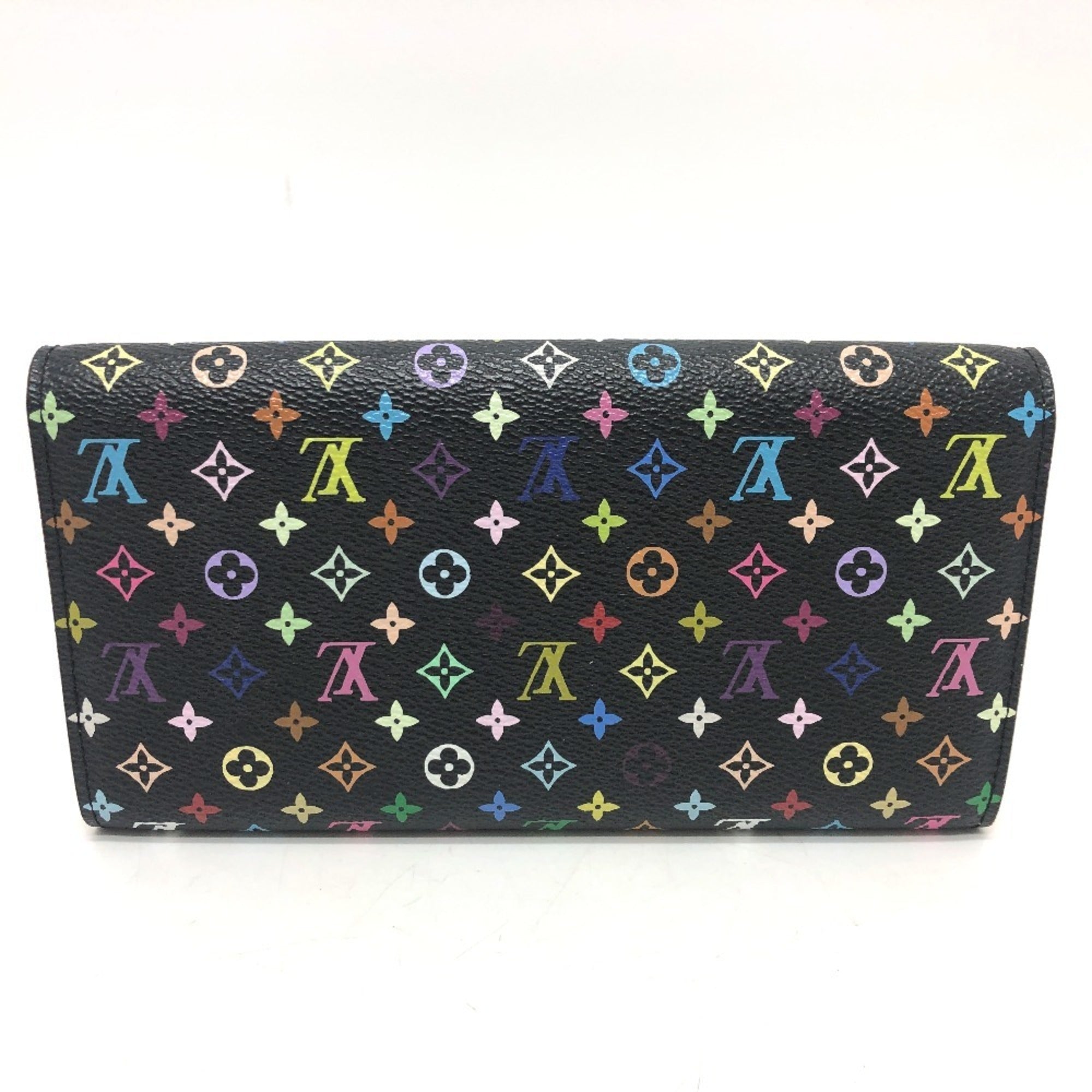 Louis Vuitton Black Monogram Multicolore Long Wallet (Bi-Fold) (Pre-Owned)