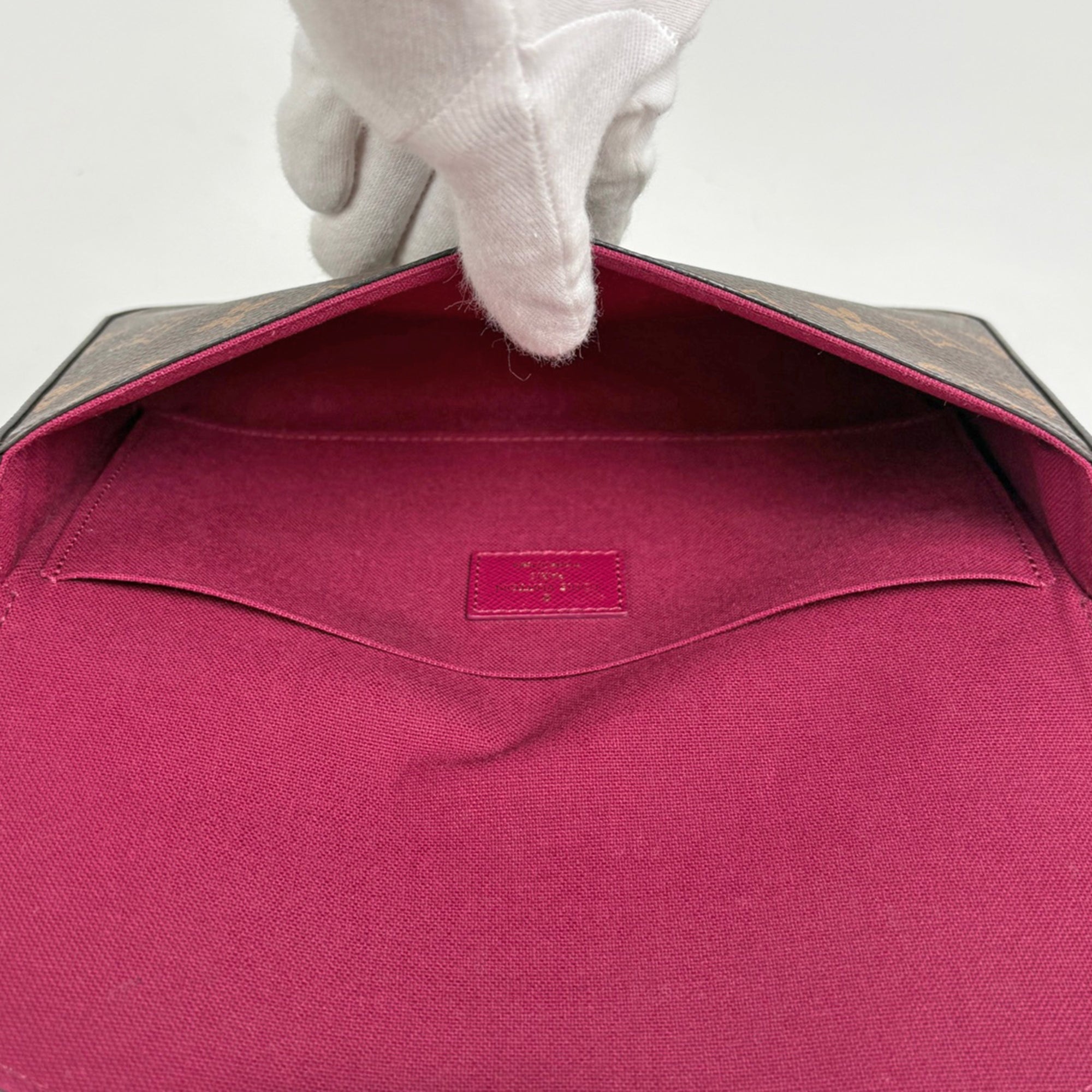 Louis Vuitton Monogram Brown Fuchsia Monogram Clutch Bag Pochette Shoulder Bag (Pre-Owned)