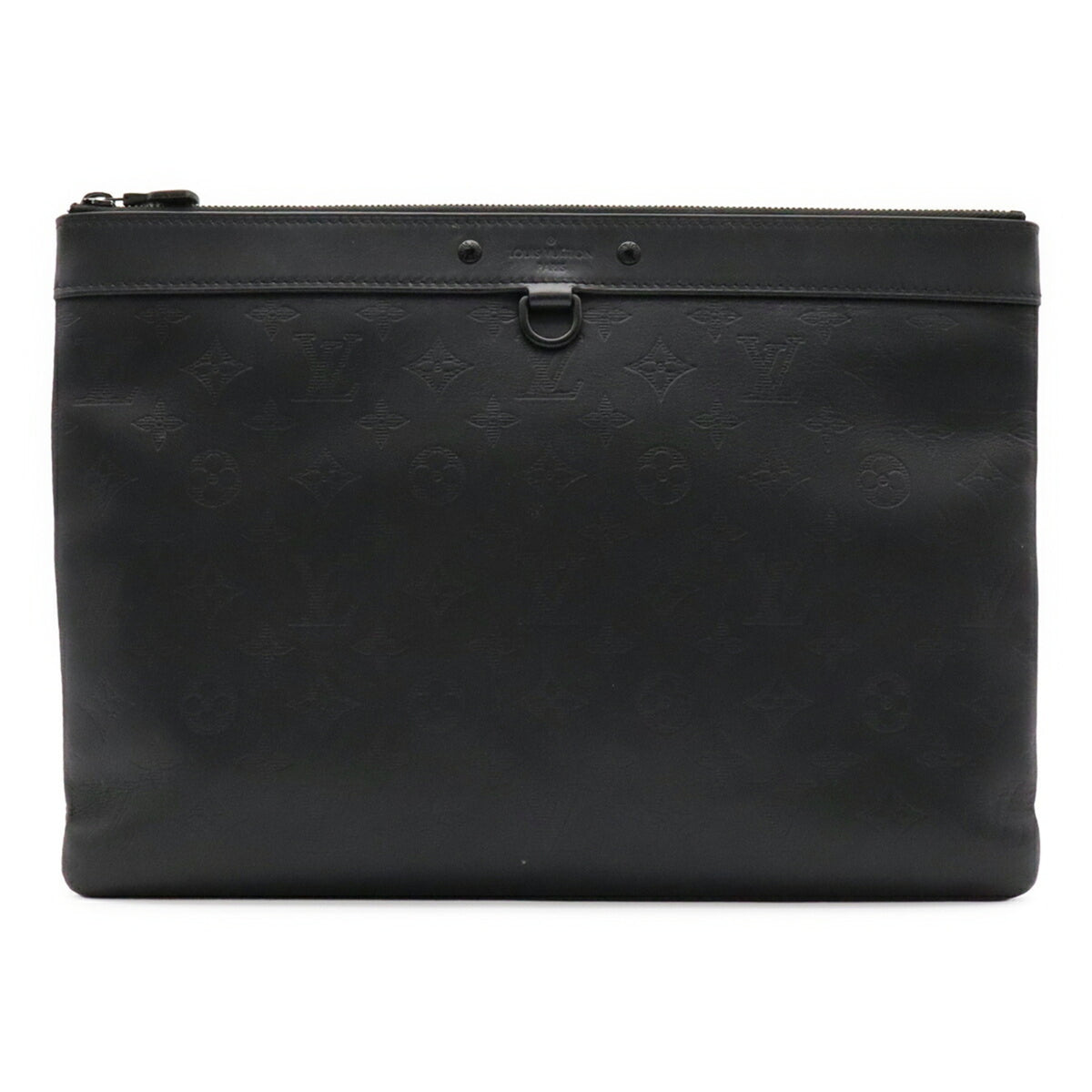 Louis Vuitton Black Monogram Shadow Clutch Bag Pochette (Pre-Owned)