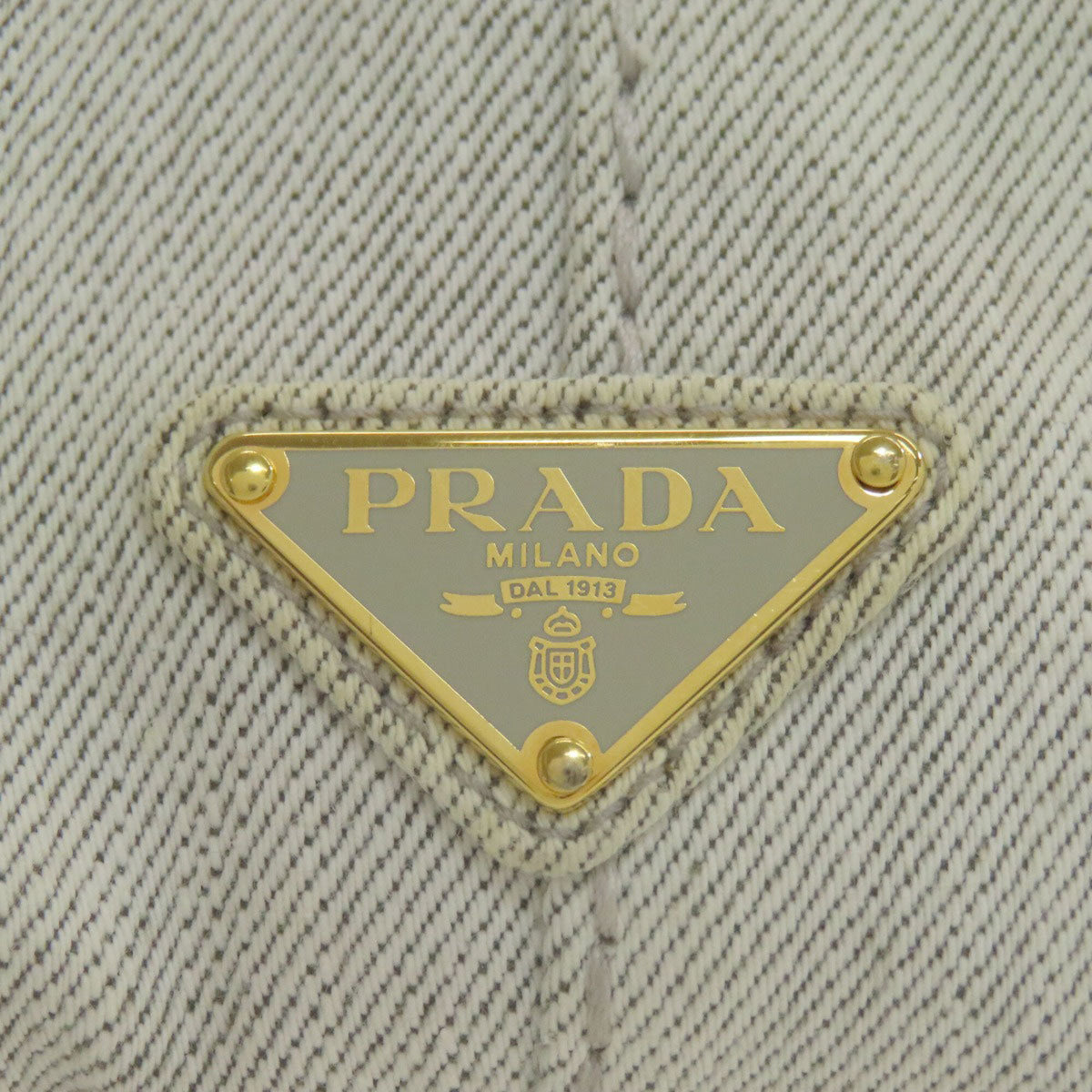 Prada Canapa Gray Denim Handbag (Pre-Owned)