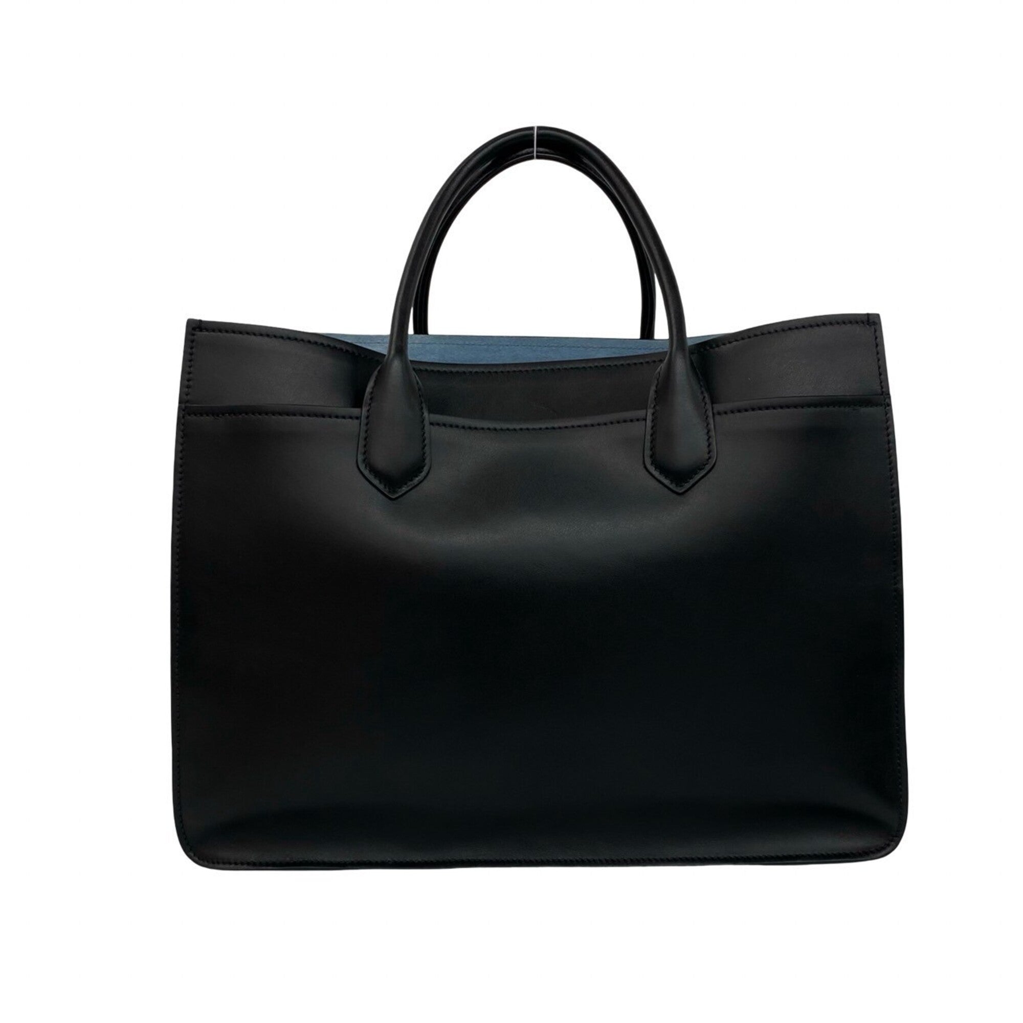 Prada Black Leather Handbag Pouch Shoulder Bag Tote Bag (Pre-Owned)