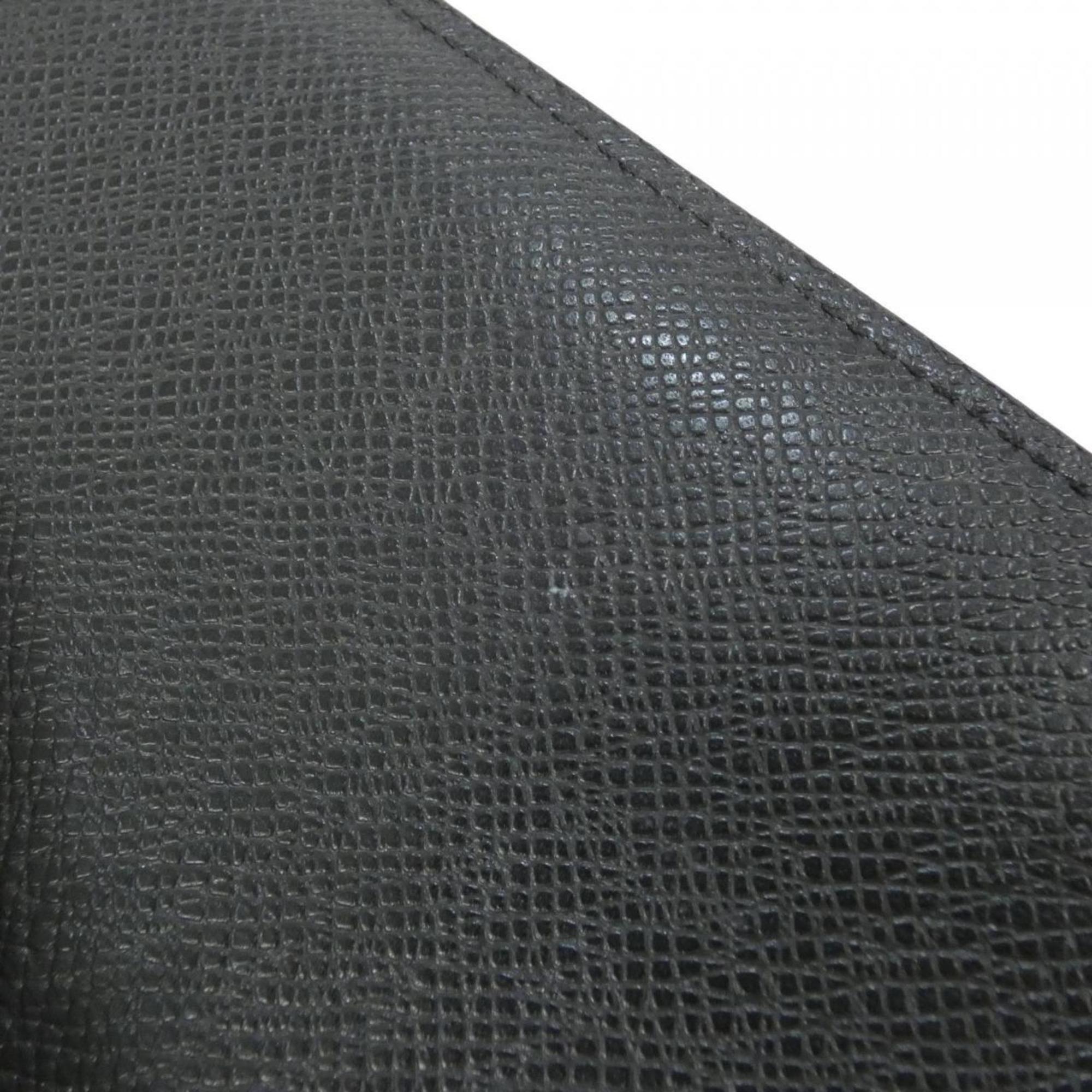 Louis Vuitton Black Leather Long Wallet (Bi-Fold) (Pre-Owned)
