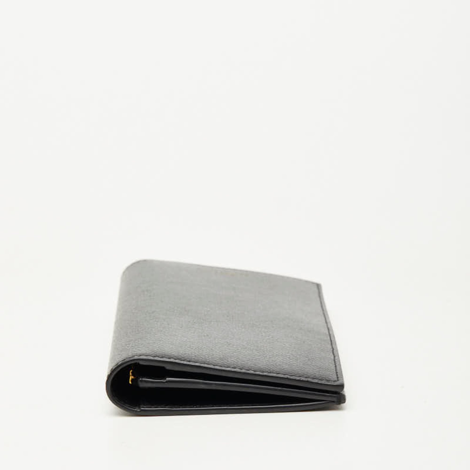 Saint Laurent Black Leather Long Wallet (Bi-Fold) (Pre-Owned)