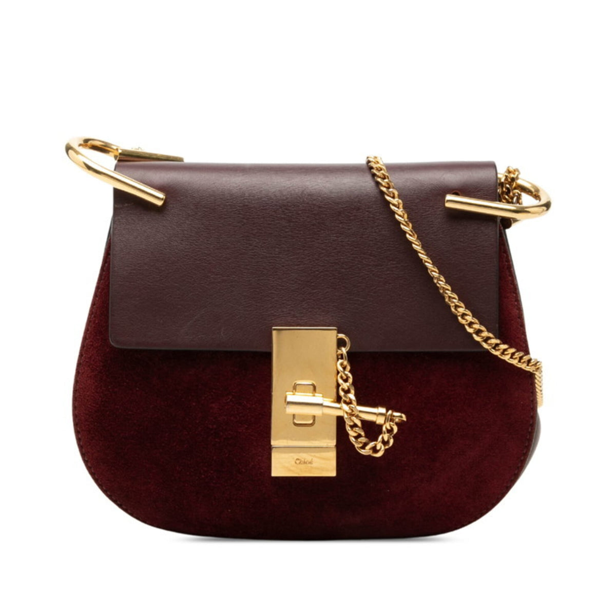Chloé Bordeaux Suede Leather Shoulder Bag (Pre-Owned)