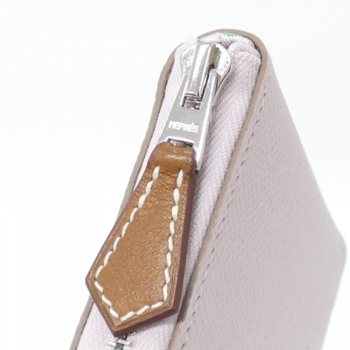 Hermes Silver Epsom Leather Silk Wallet (Bi-Fold) (Pre-Owned)