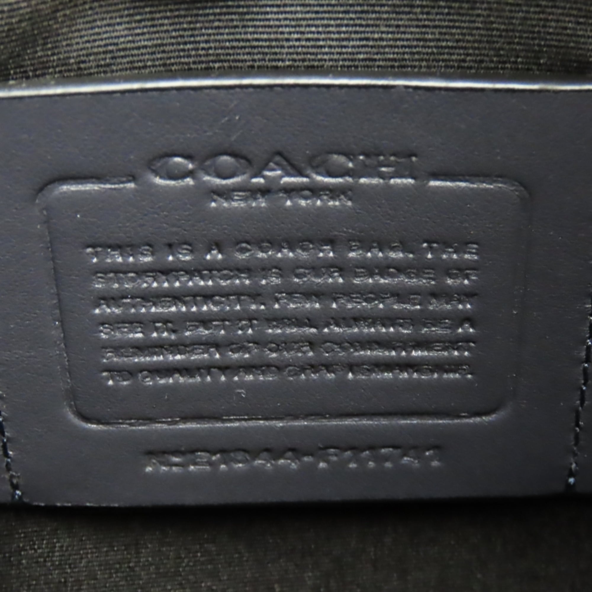 Coach Signature Black Gray Navy Leather Shoulder Bag (Pre-Owned)