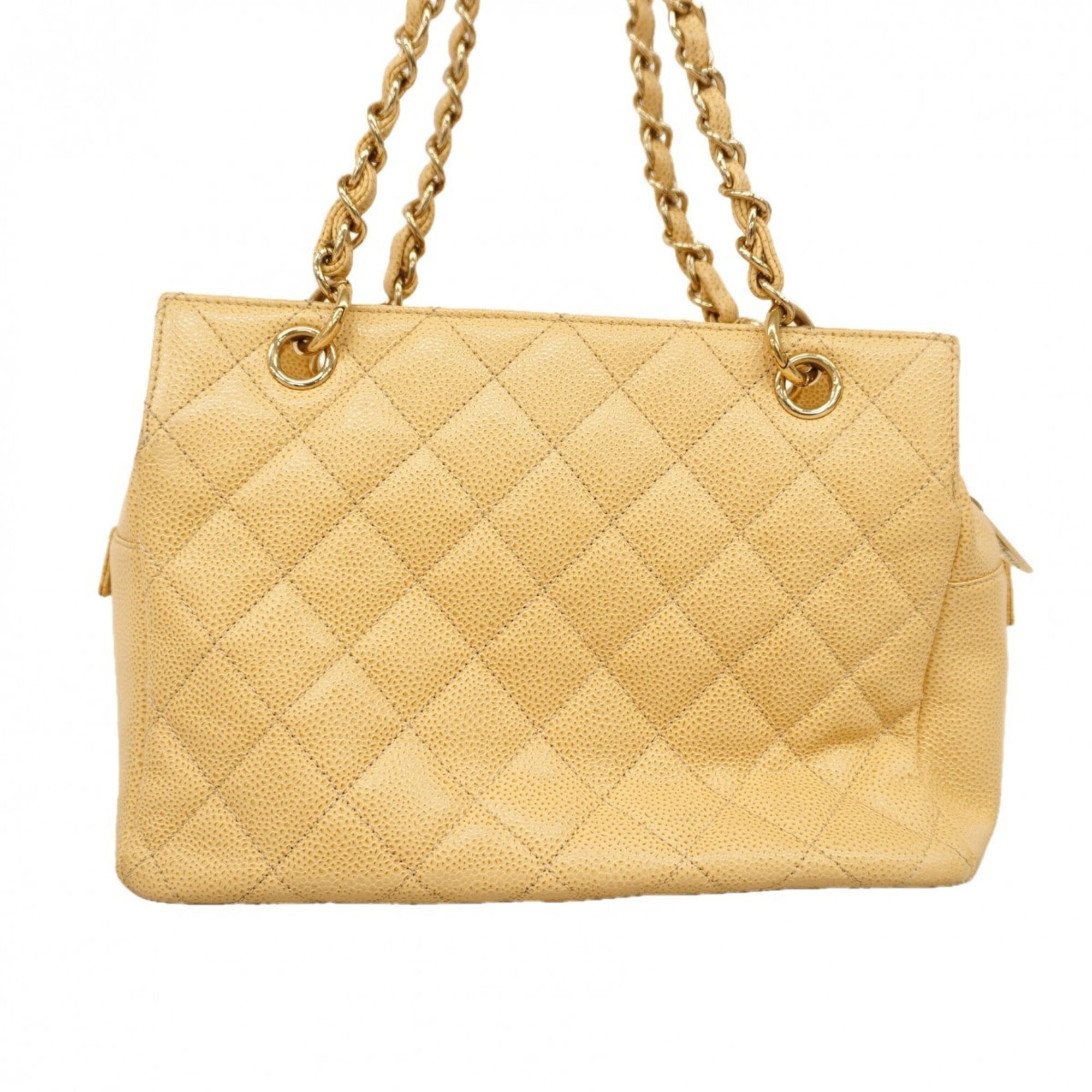 Chanel Beige Grained Calfskin Tote Bag (Pre-Owned)