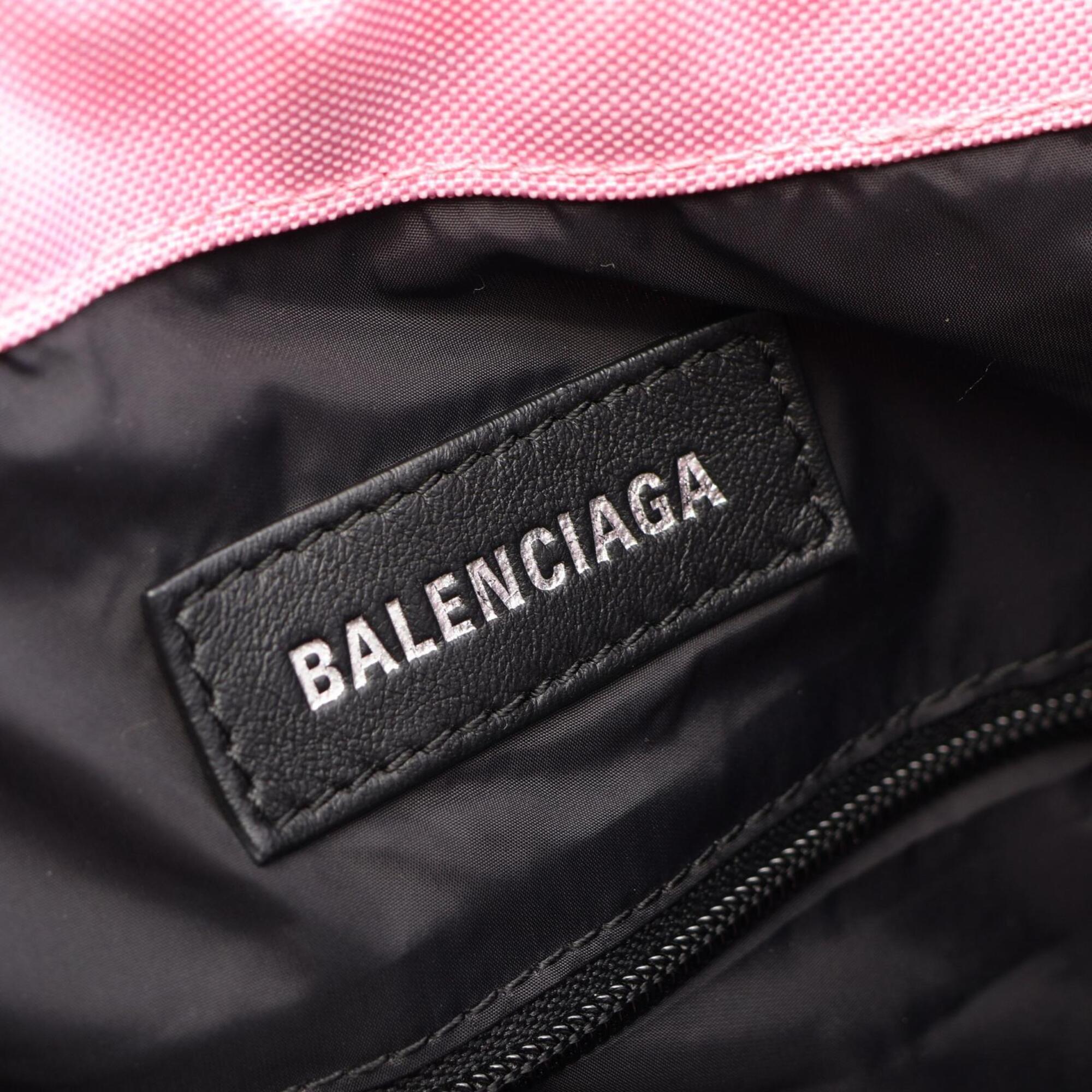 Balenciaga Black Pink Canvas Handbag Pouch Tote Bag (Pre-Owned)