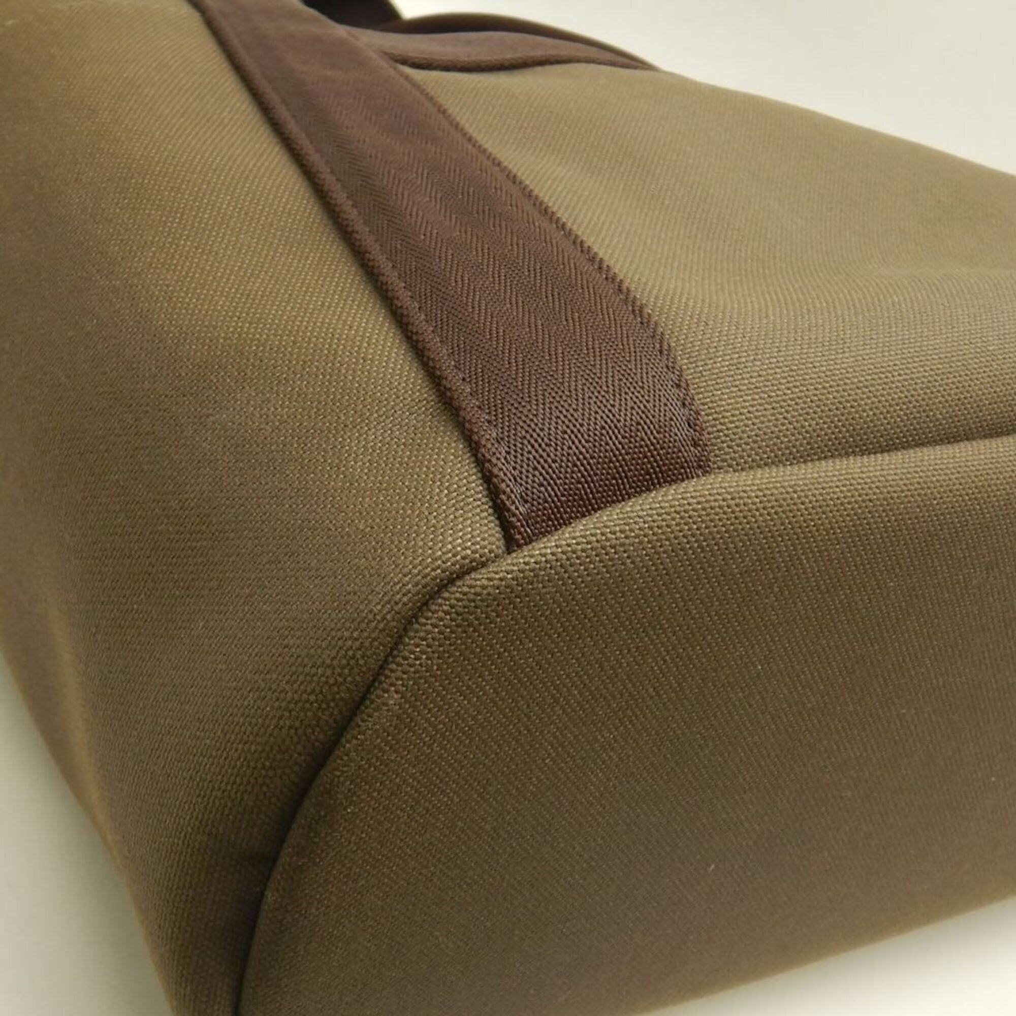 Hermes Khaki Canvas Tote Bag (Pre-Owned)