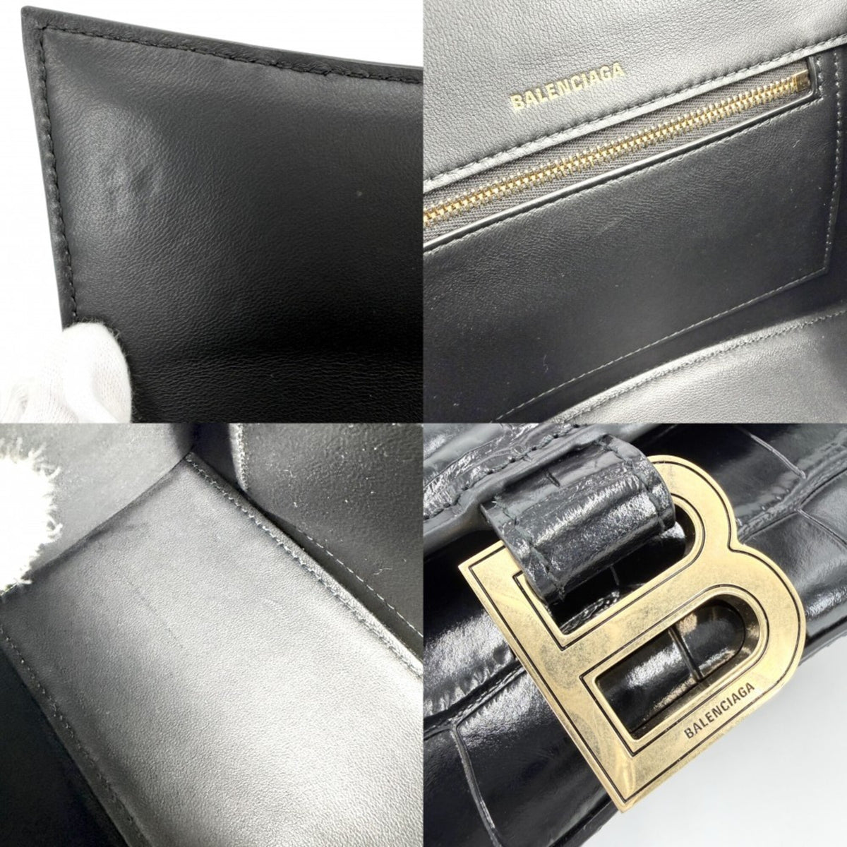 Balenciaga Black Leather Handbag Shoulder Bag (Pre-Owned)
