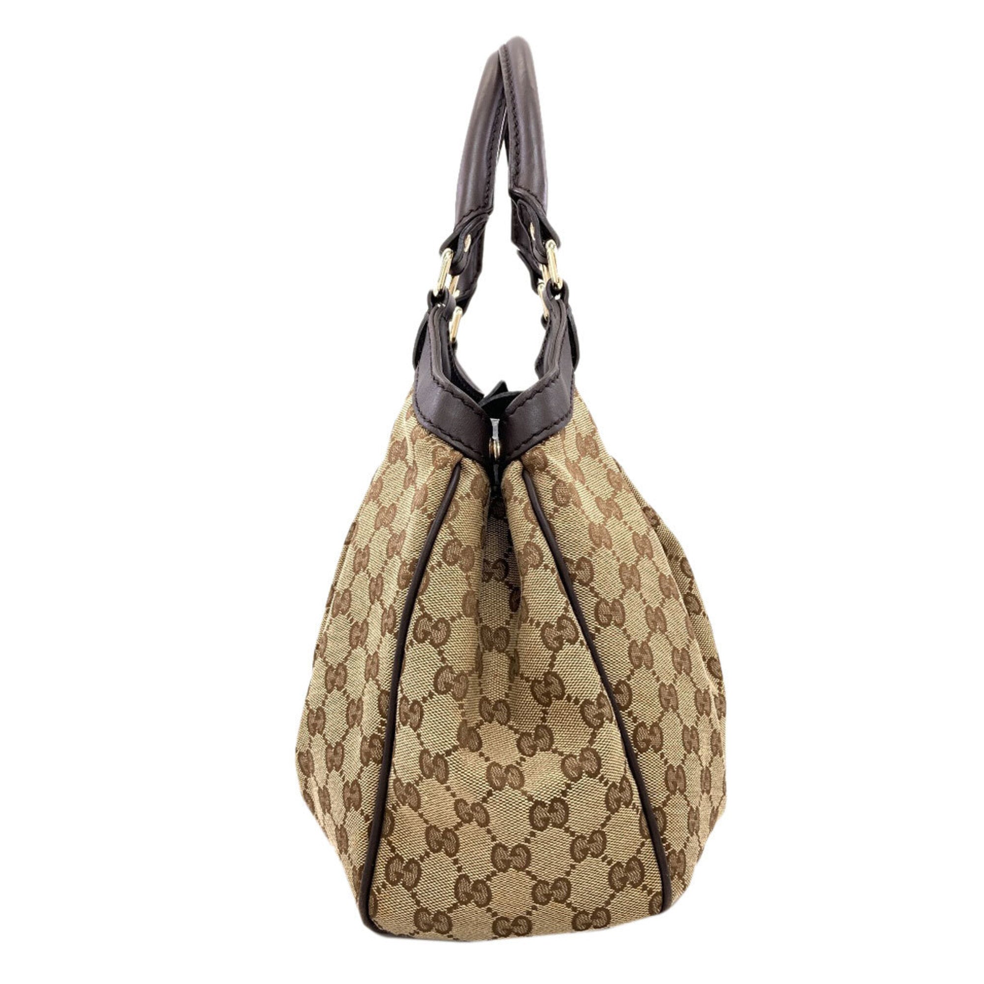 Gucci Brown Canvas Handbag (Pre-Owned)