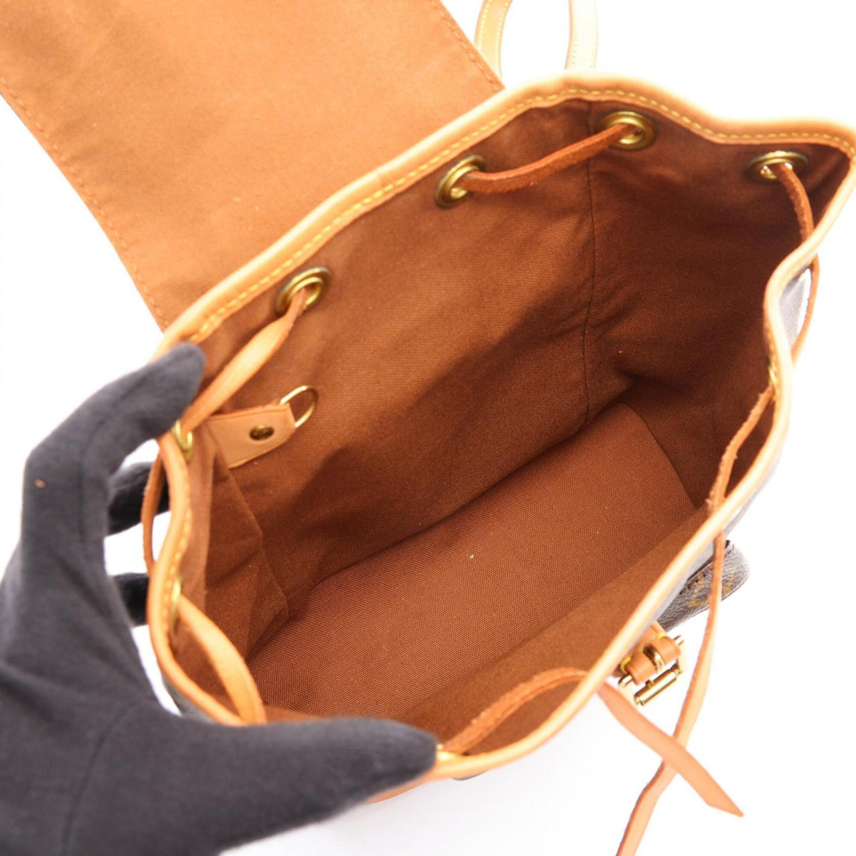 Louis Vuitton Brown Coated Canvas Leather Backpack Handbag (Pre-Owned)