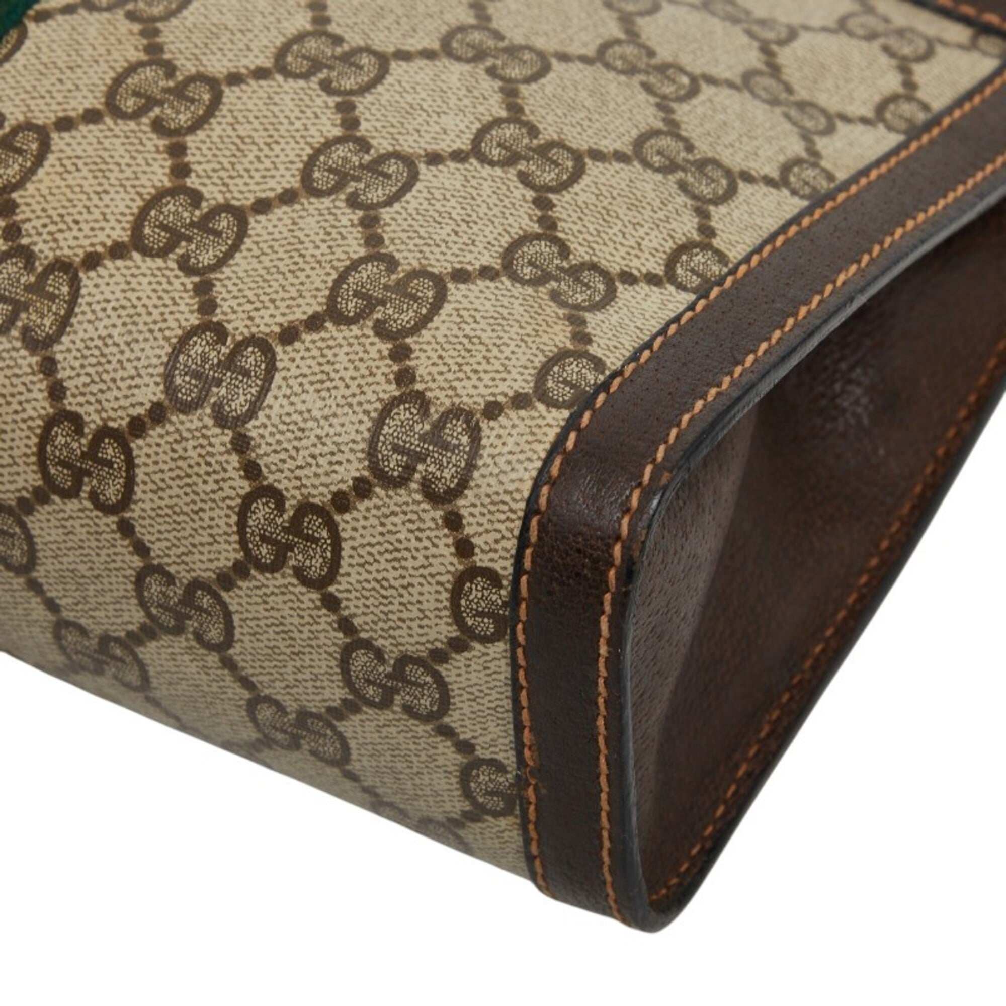 Gucci Beige Brown Pvc Leather Clutch Bag (Pre-Owned)