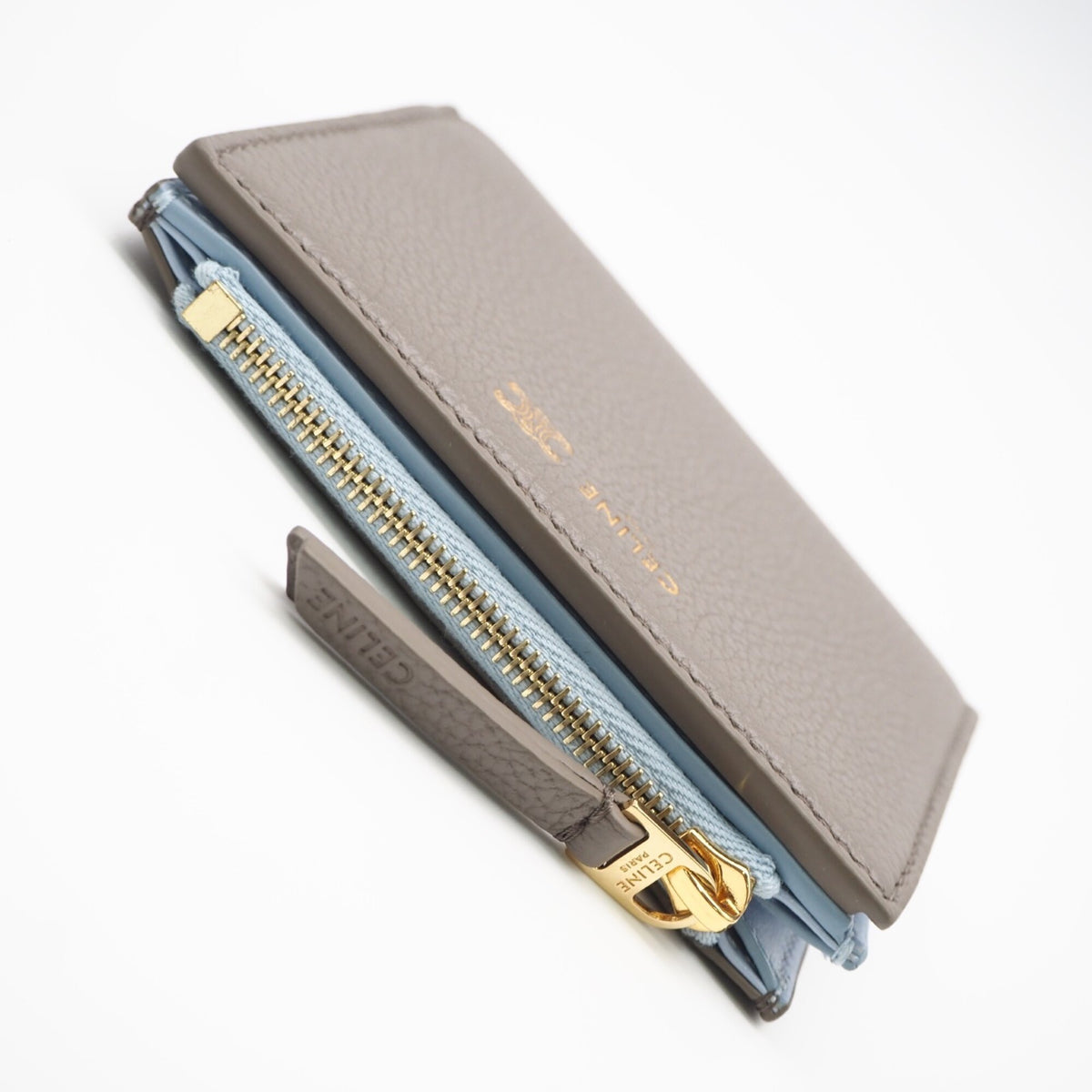 Celine Blue Grayish Leather Wallet (Bi-Fold) (Pre-Owned)