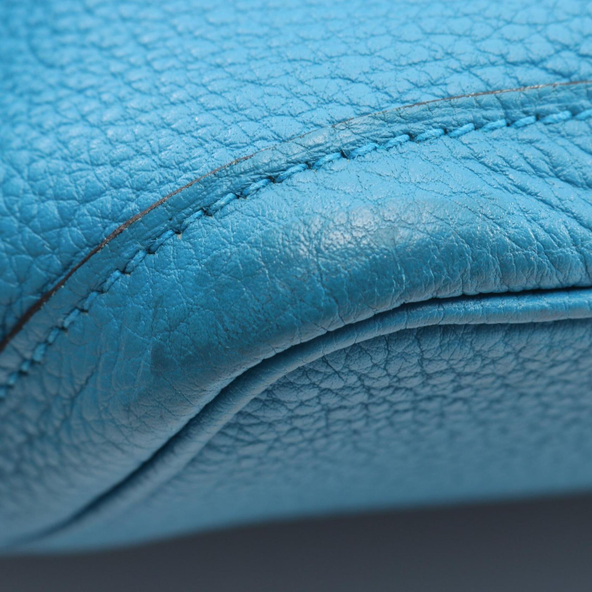 Hermes Blue Negonda Leather Leather Handbag Tote Bag (Pre-Owned)