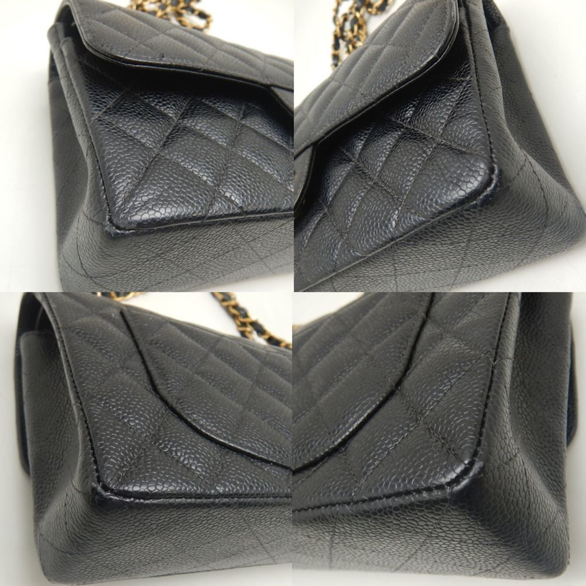 Chanel Black Caviar Leather Shoulder Bag (Pre-Owned)