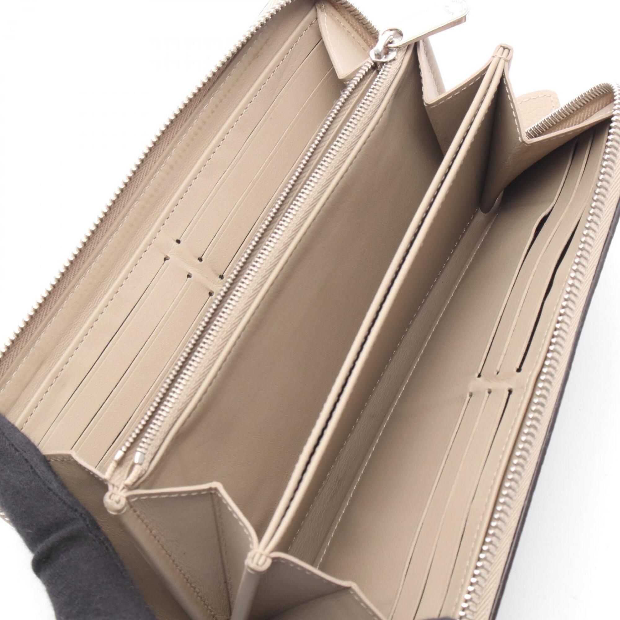 Louis Vuitton Beige Mahina Leather Leather Long Wallet (Bi-Fold) (Pre-Owned)