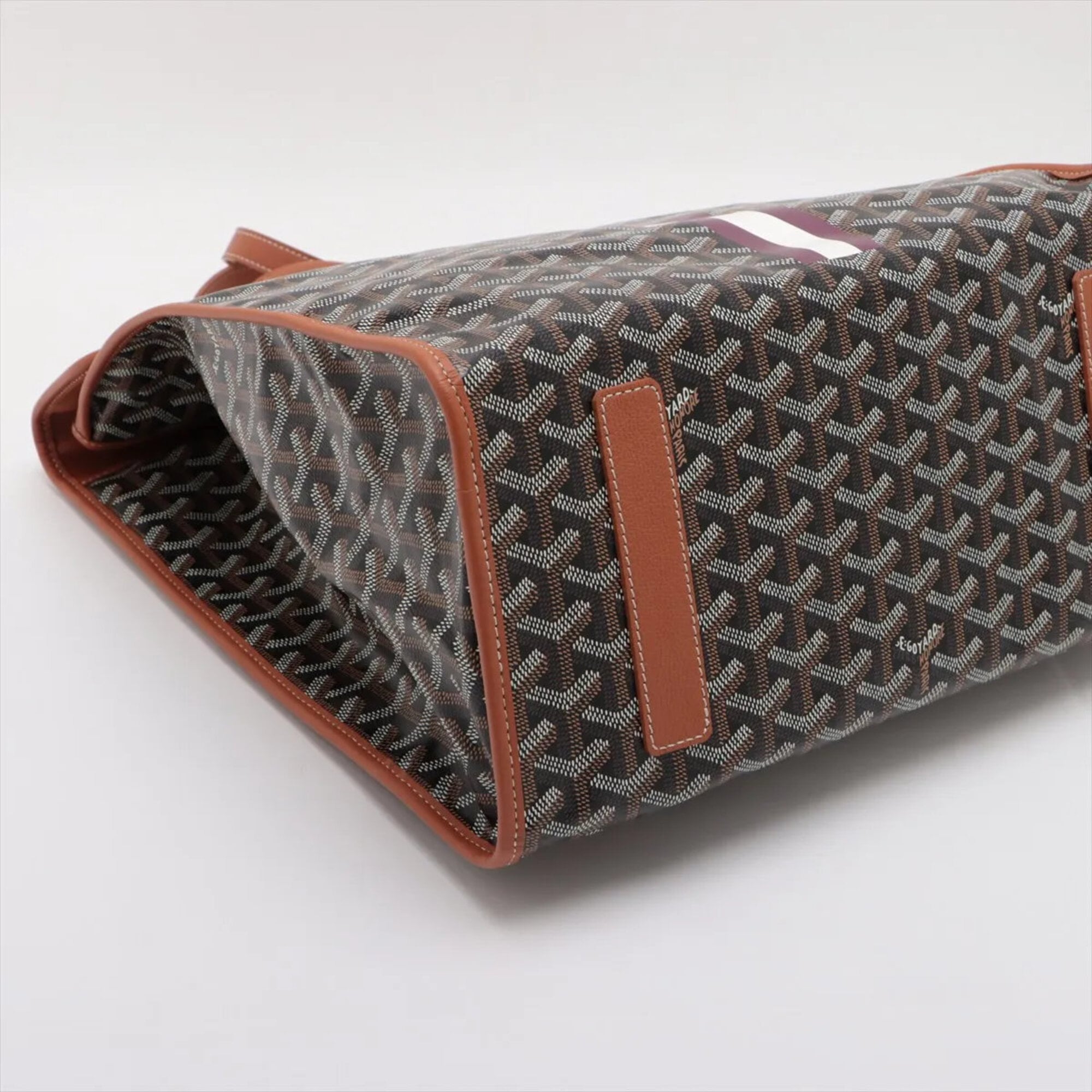 Goyard Brown Leather Coated Canvas Backpack Shoulder Bag (Pre-Owned)