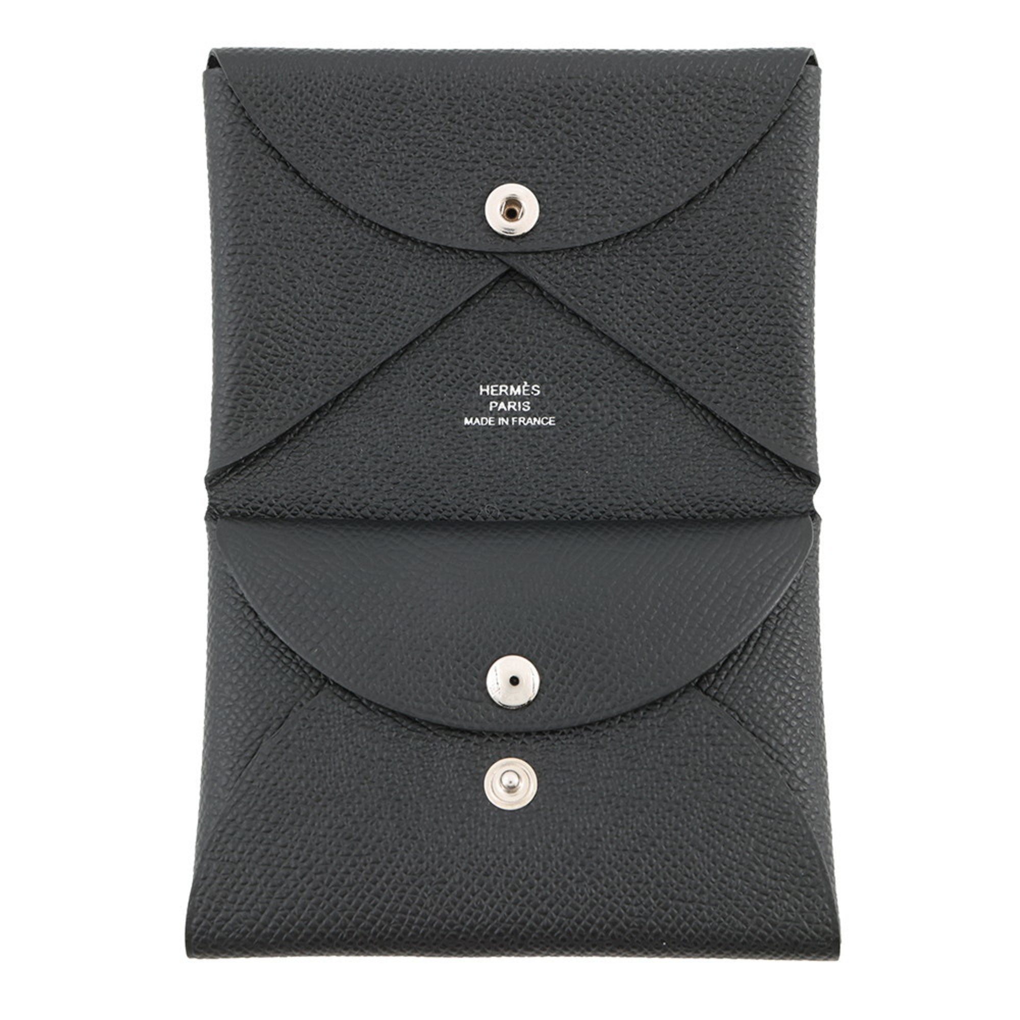 Hermes Black Epsom Leather Coin Purse/Coin Case (Pre-Owned)