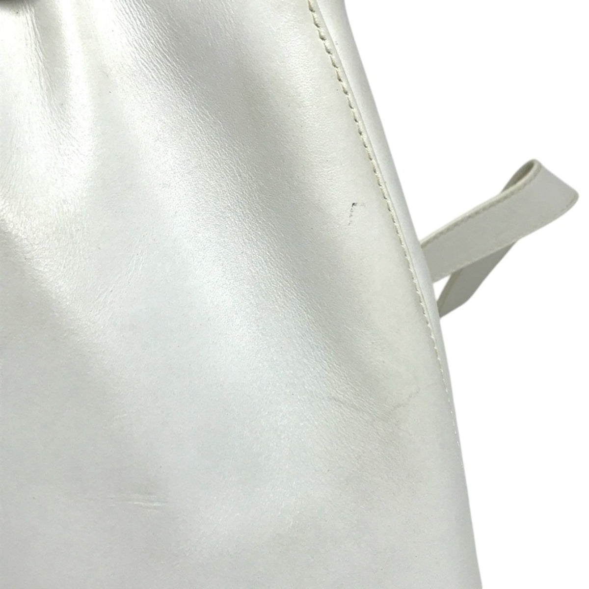 Salvatore Ferragamo Gancini White Straw Leather Backpack (Pre-Owned)