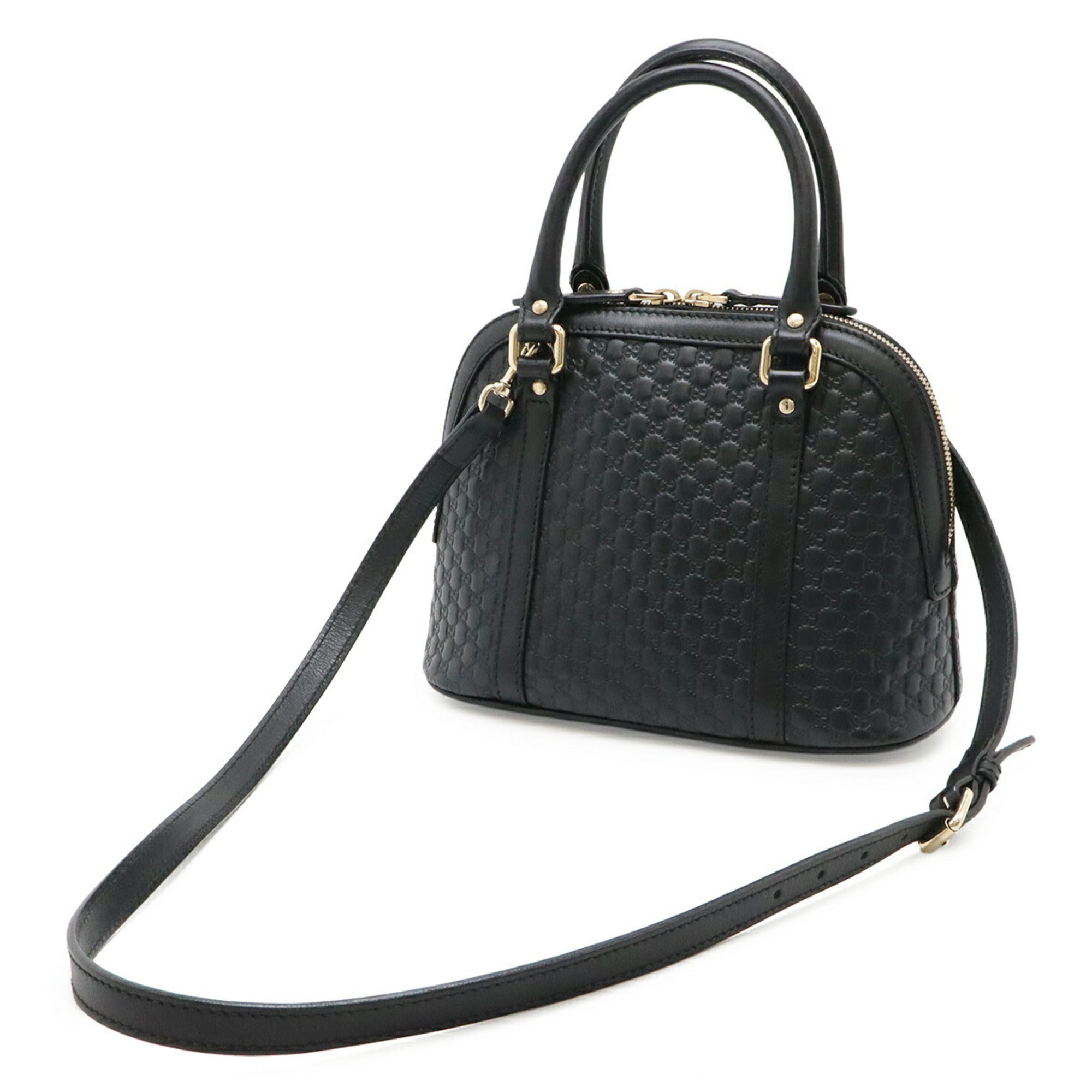 Gucci Black Leather Handbag Shoulder Bag (Pre-Owned)