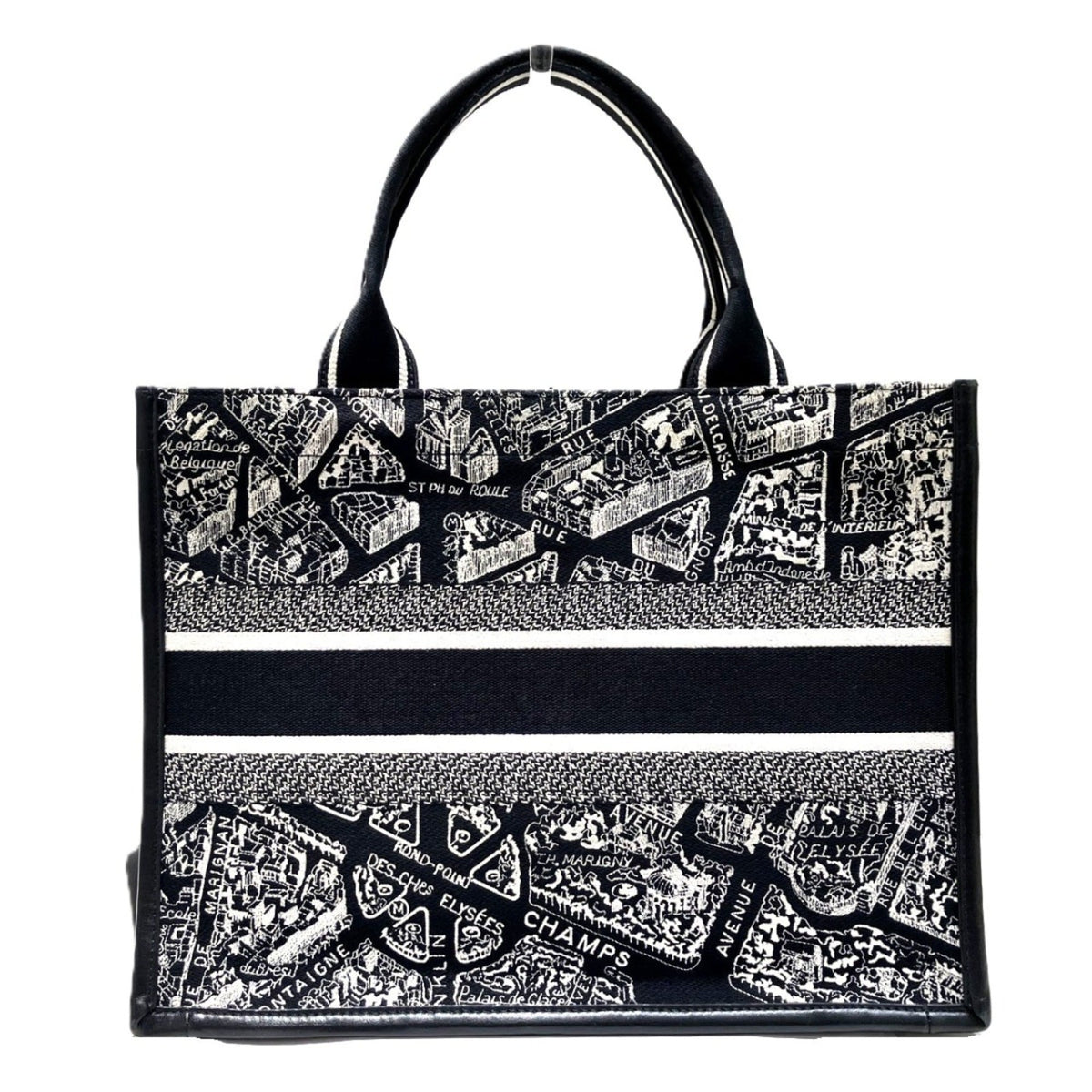 Christian Dior Black Cotton Canvas Leather Tote Bag (Pre-Owned)
