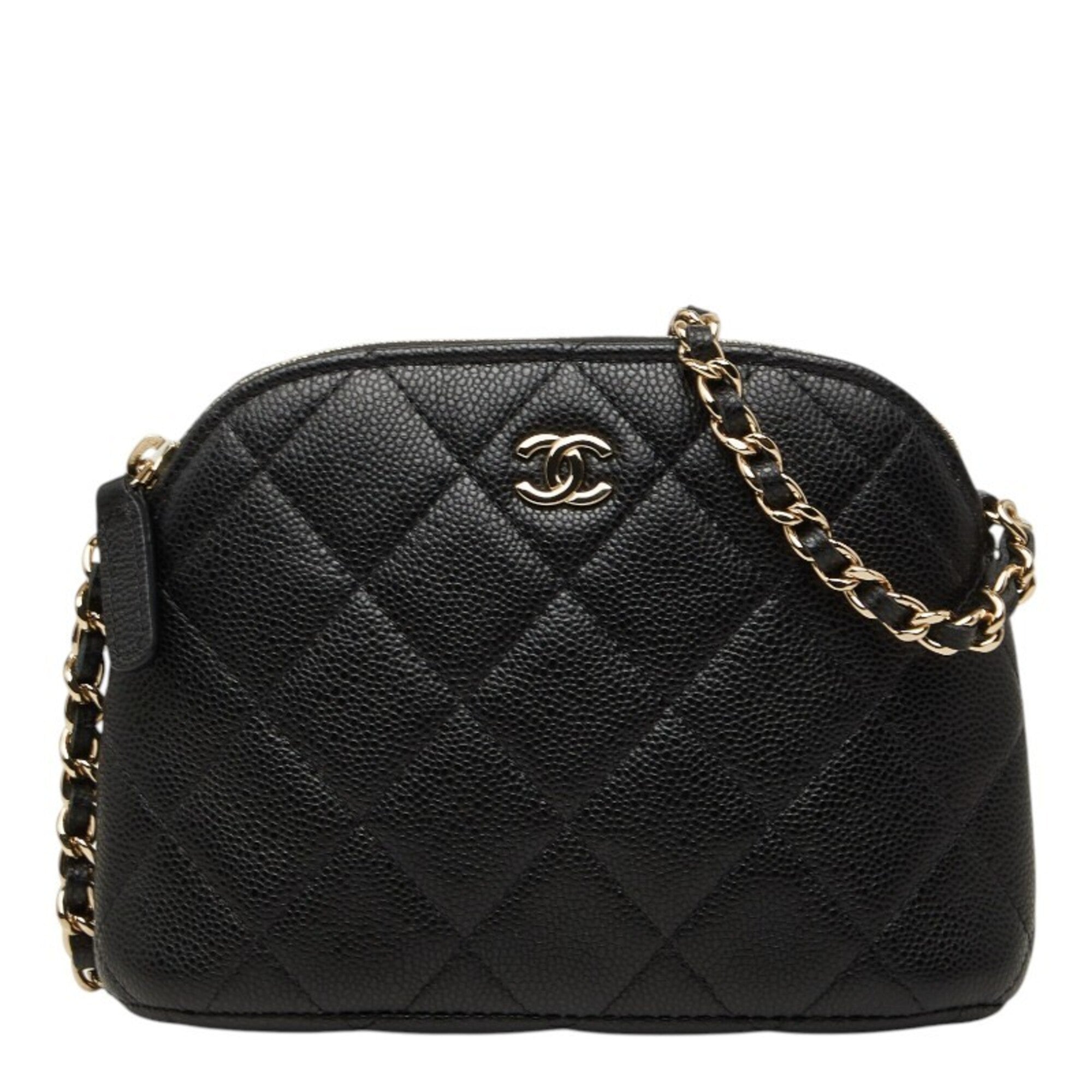 Chanel Black Grained Calfskin Pochette Shoulder Bag (Pre-Owned)