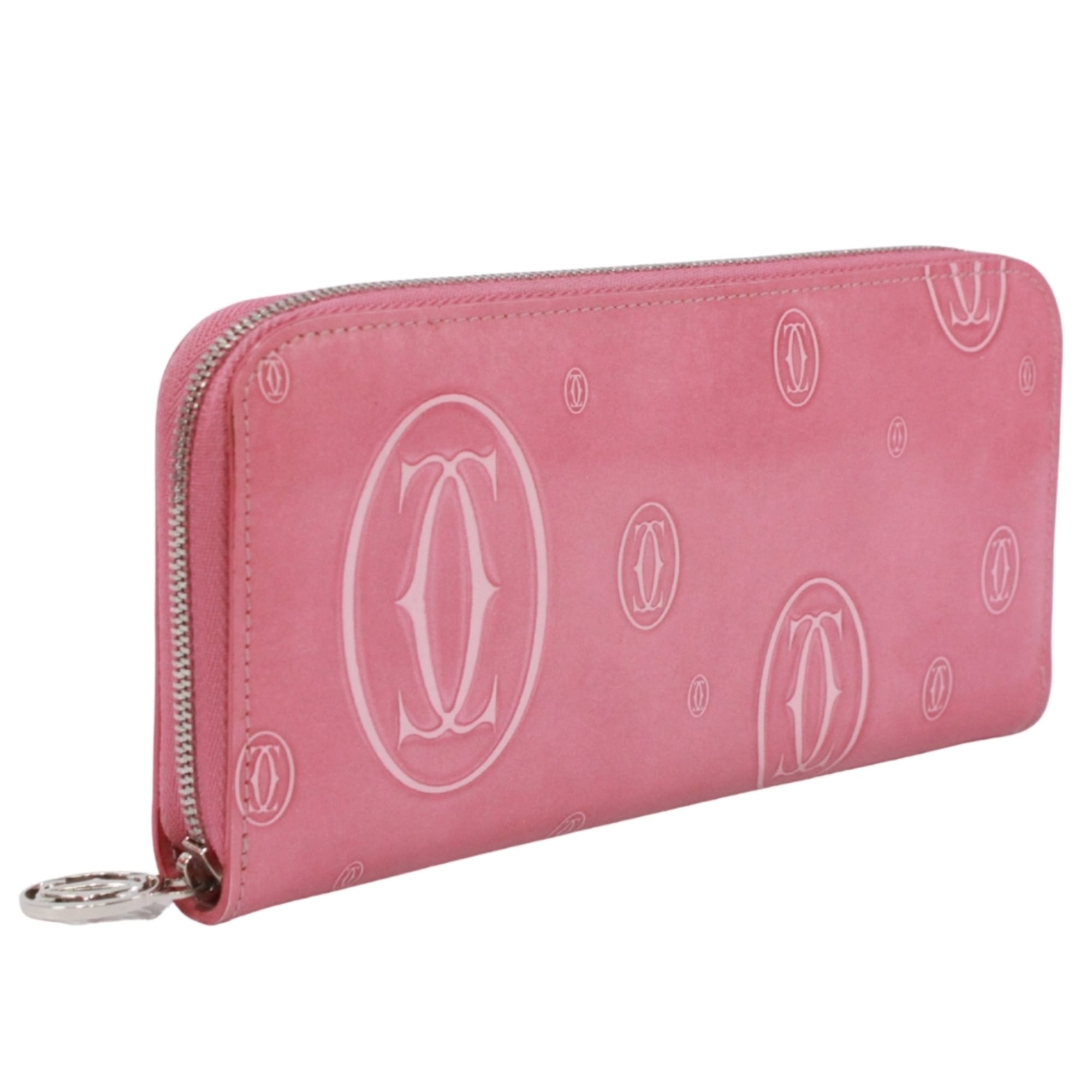 Cartier Pink Leather Long Wallet (Bi-Fold) (Pre-Owned)