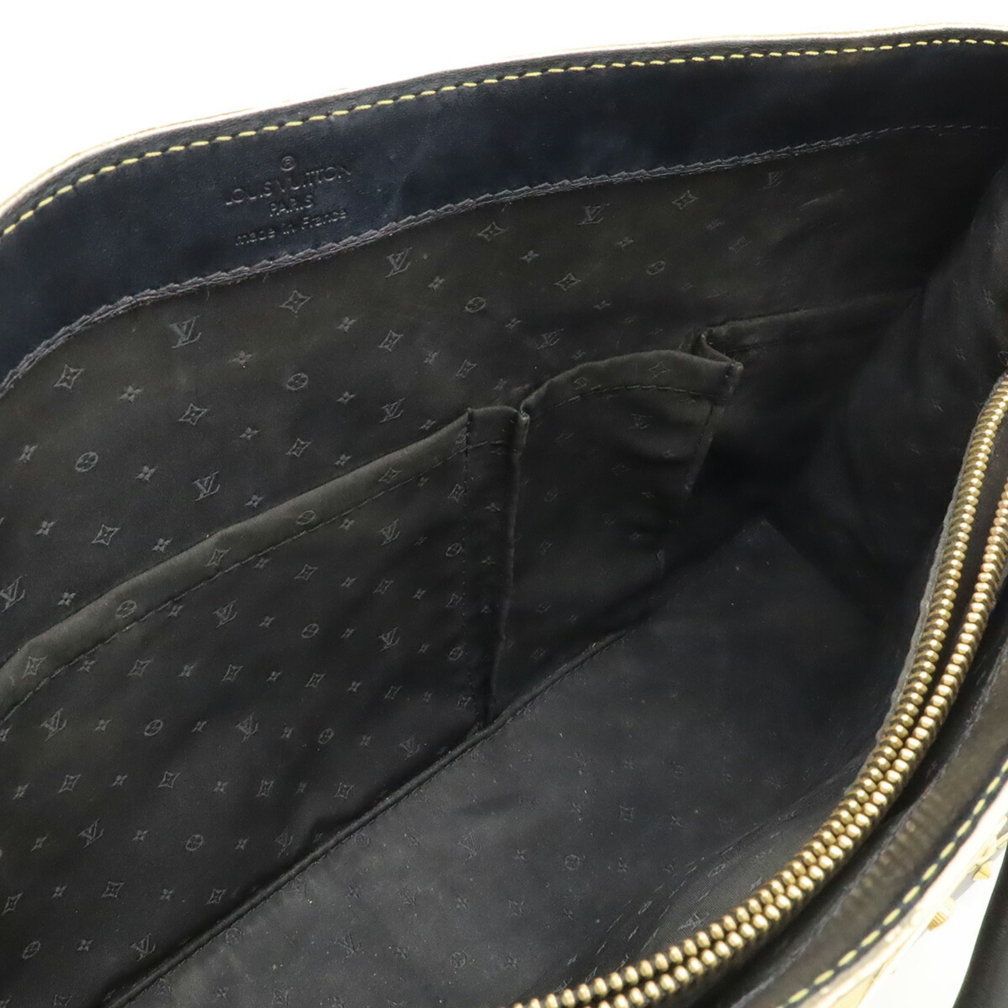 Louis Vuitton Black Noir White Suhali Leather Handbag Tote Bag (Pre-Owned)