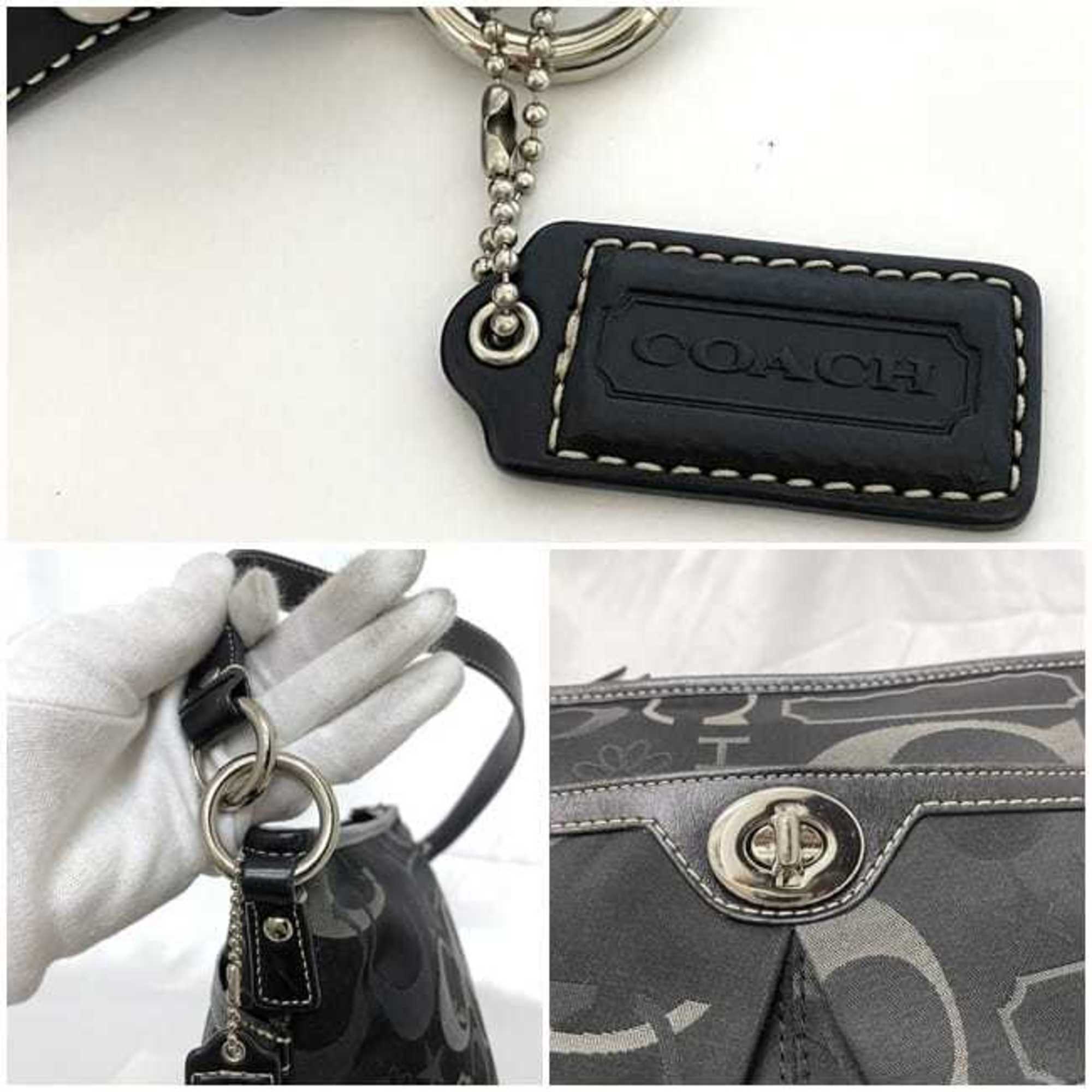 Coach Black Canvas Leather Shoulder Bag (Pre-Owned)