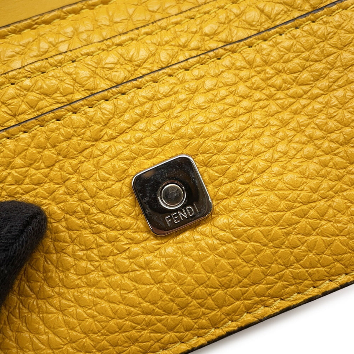 Fendi Yellow Leather Handbag Pochette Shoulder Bag (Pre-Owned)