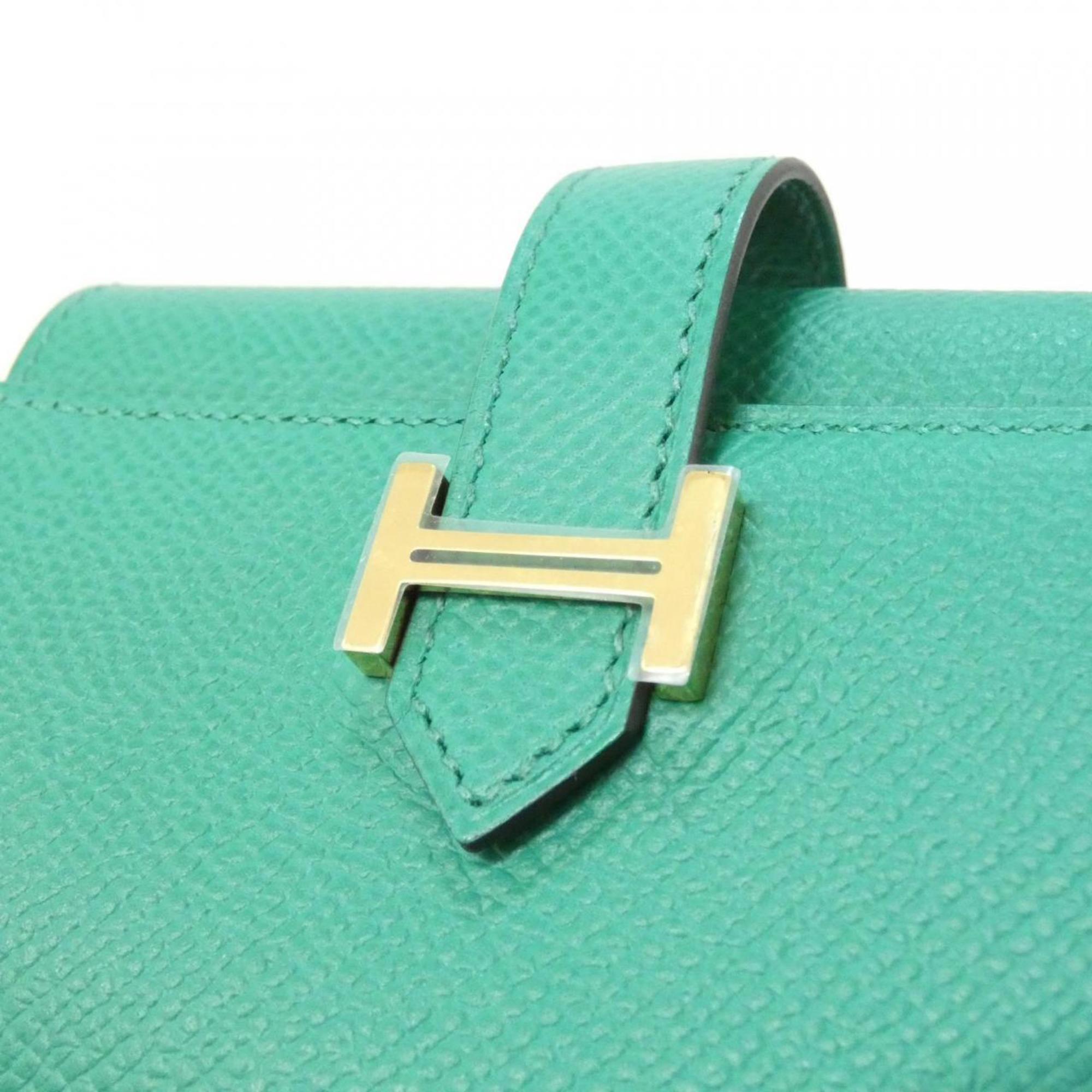 Hermes Green Epsom Leather Wallet (Tri-Fold) (Pre-Owned)