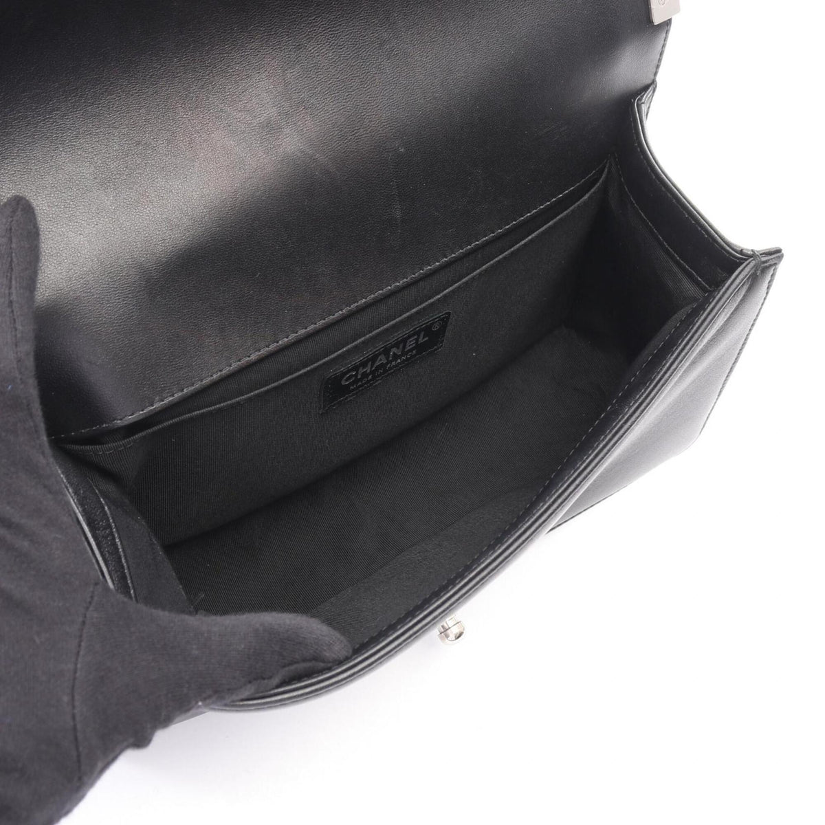 Chanel Black Leather Handbag Shoulder Bag (Pre-Owned)