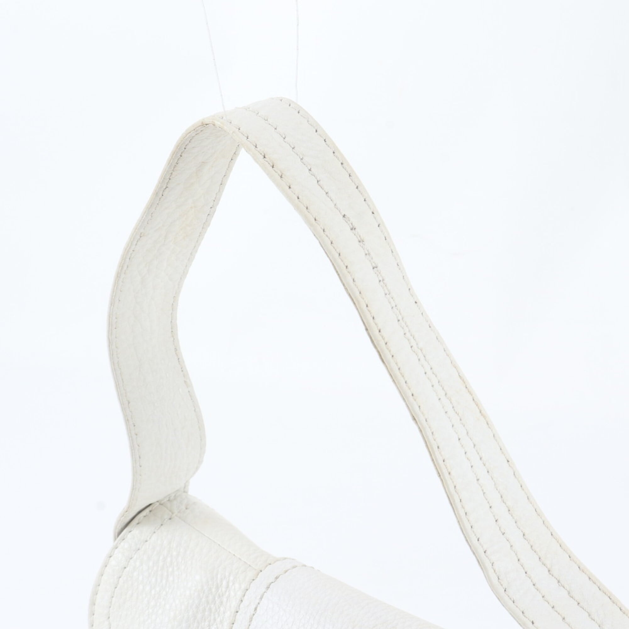 Celine White Leather Handbag Shoulder Bag (Pre-Owned)