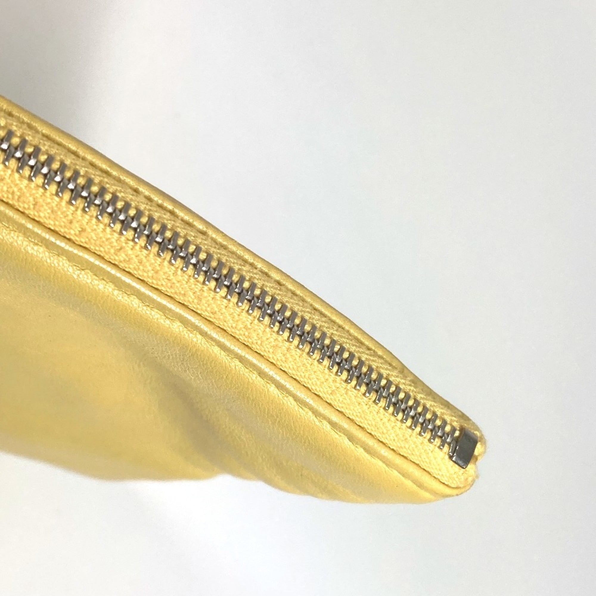 Chanel Black Yellow Leather Clutch Bag Pouch (Pre-Owned)