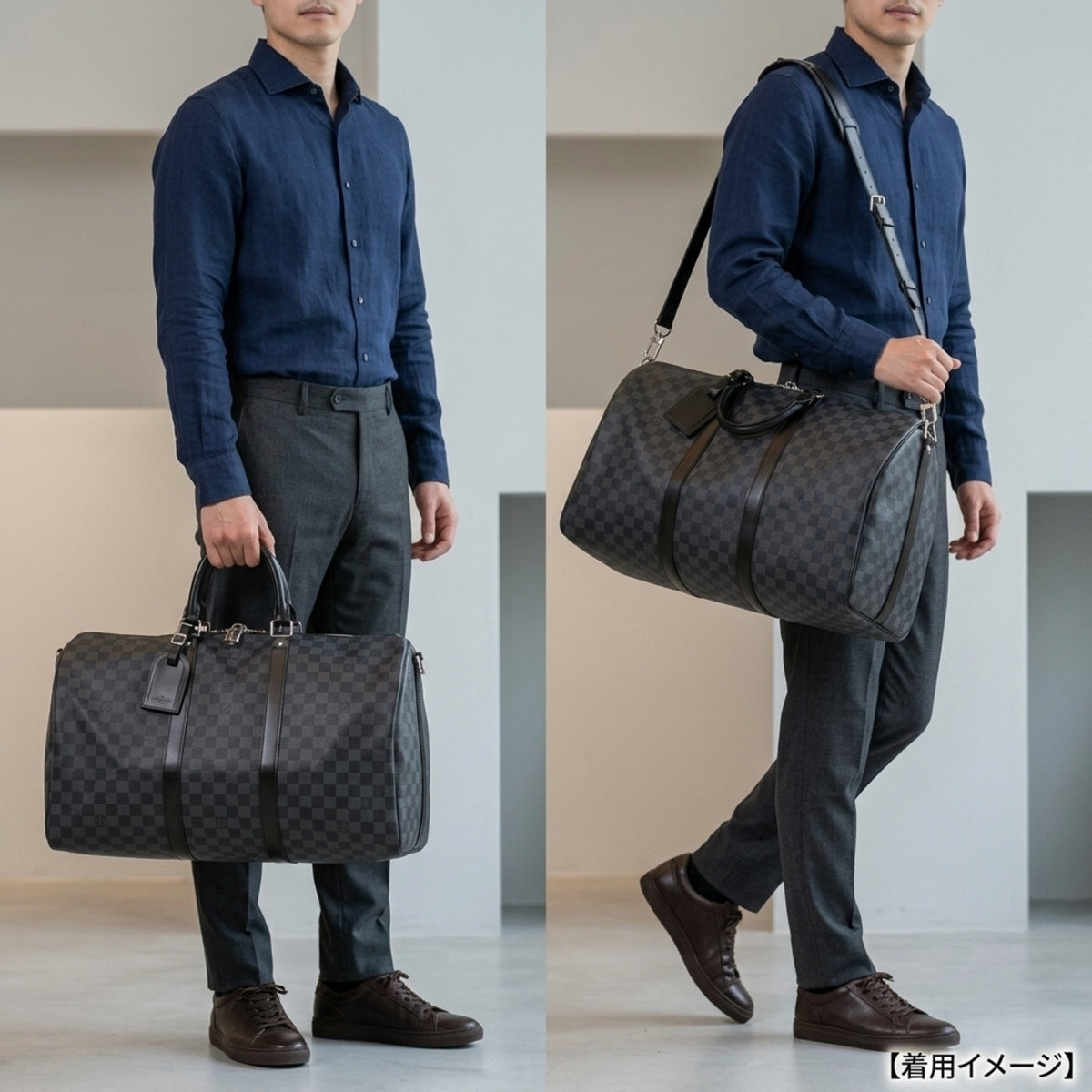 Louis Vuitton Black Gray Damier Graphite Canvas Boston Bag (Pre-Owned)