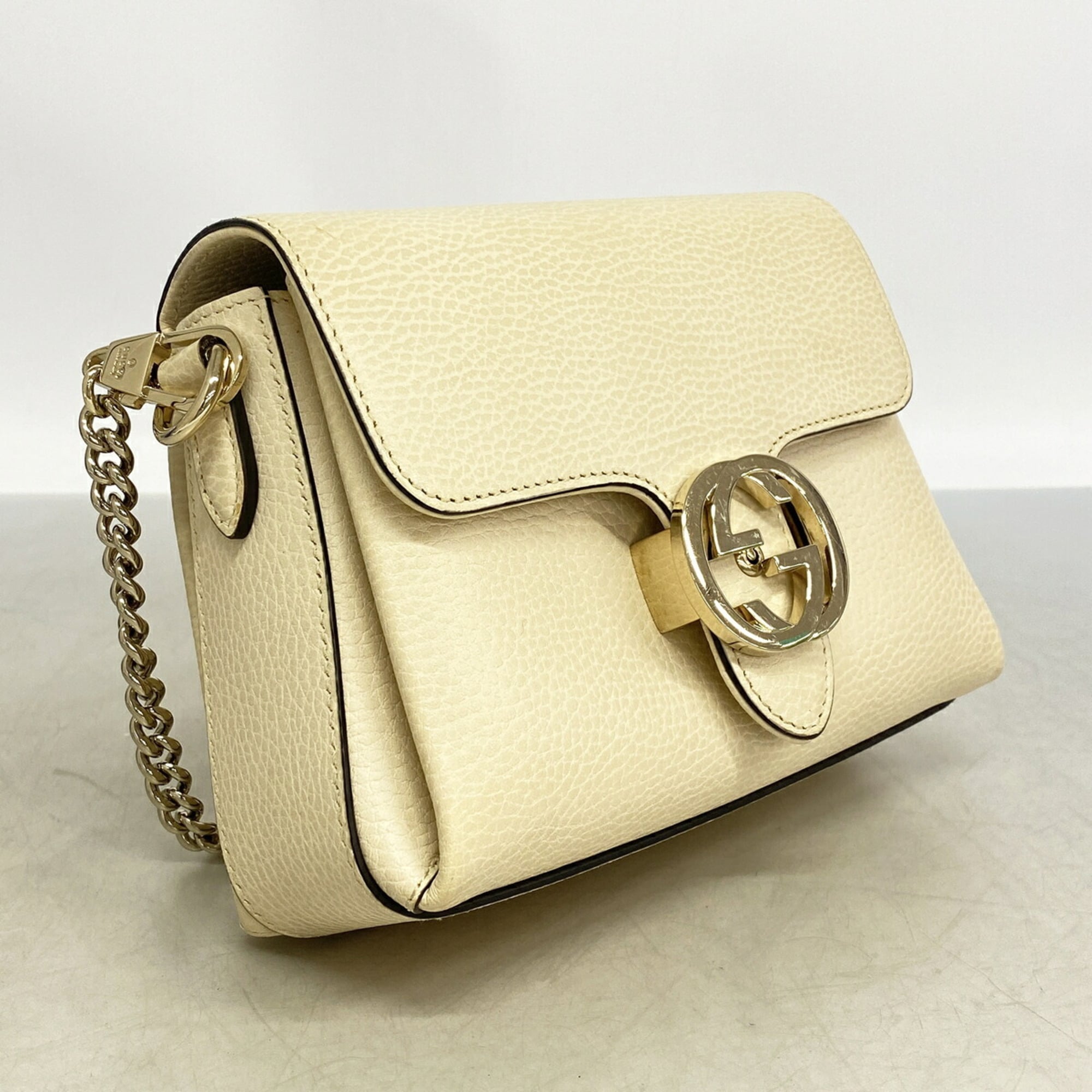 Gucci Ivory Leather Shoulder Bag (Pre-Owned)