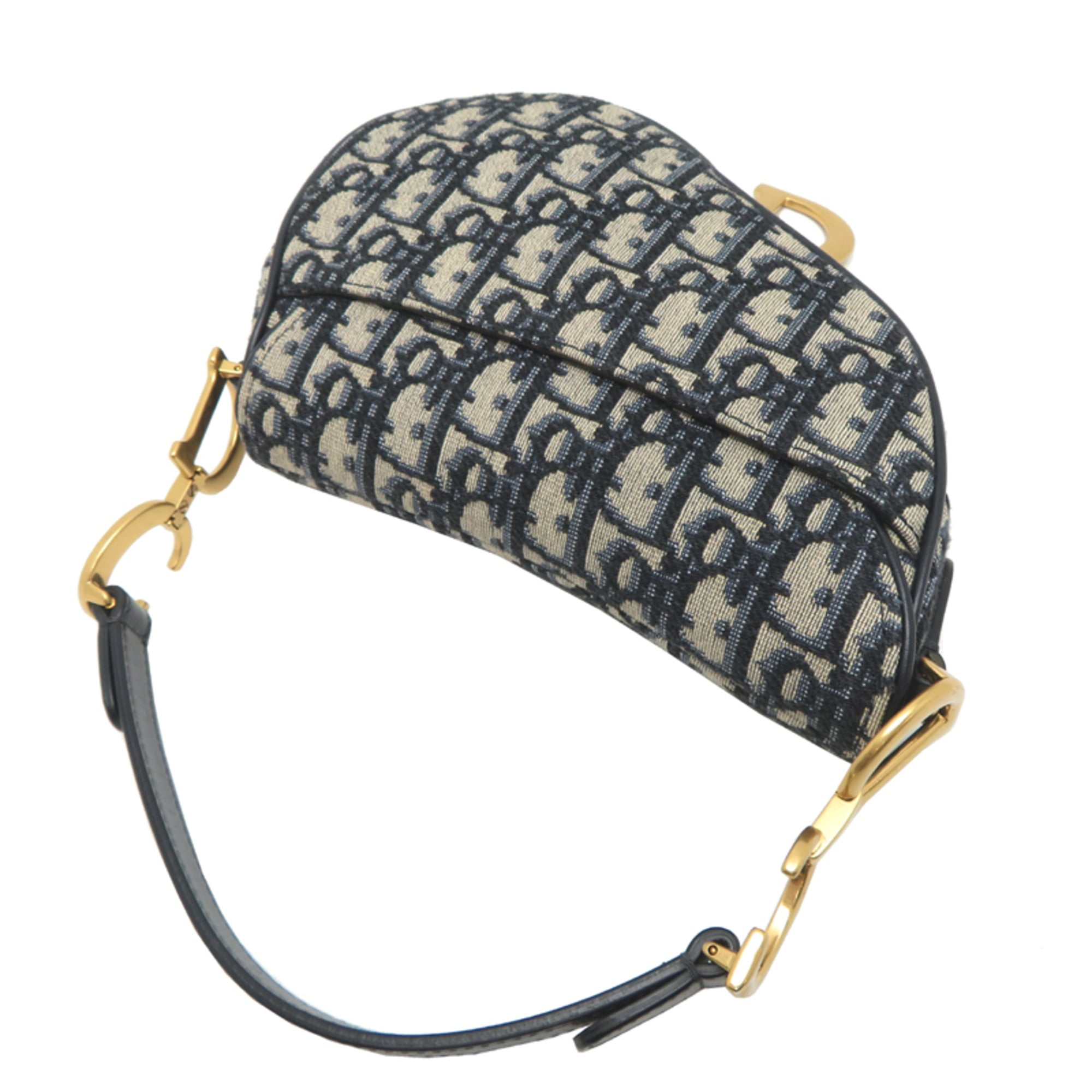 Christian Dior Jacquard Leather Handbag Saddle Bag (Pre-Owned)