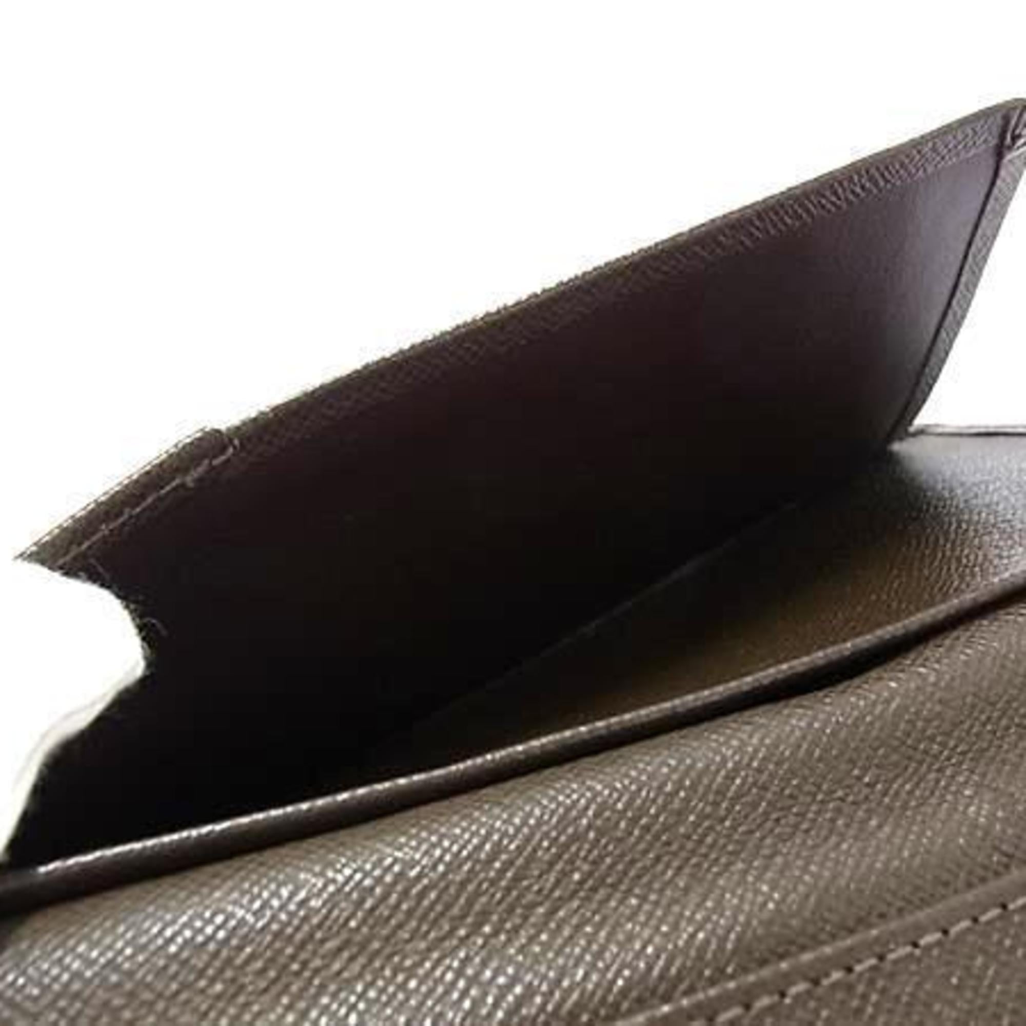 Louis Vuitton Brown Grizzly Taiga Leather Long Wallet (Bi-Fold) (Pre-Owned)