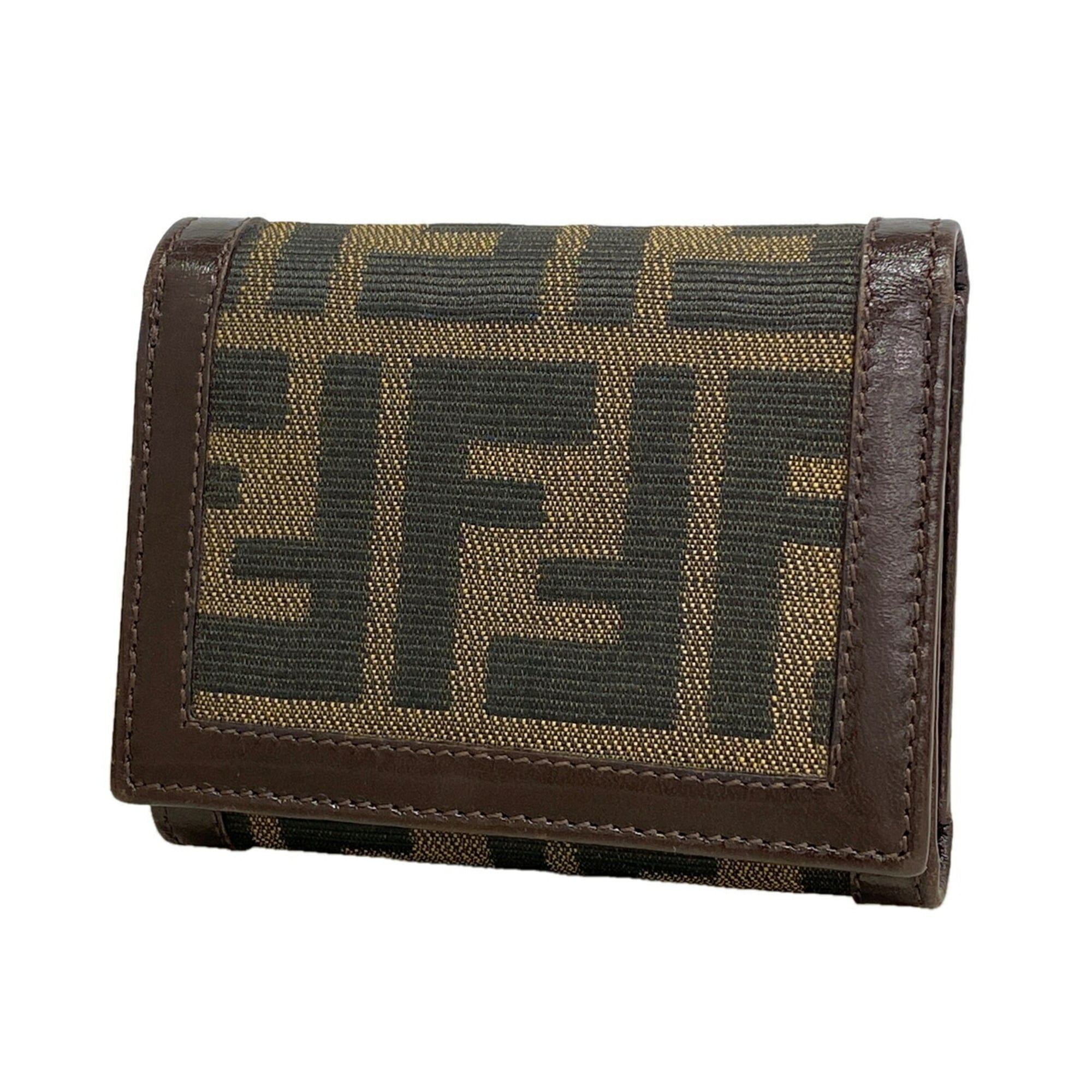 Fendi Brown Nylon Canvas Wallet (Tri-Fold) (Pre-Owned)